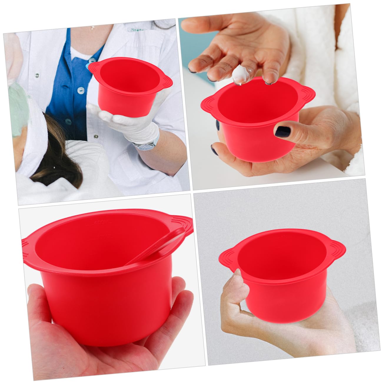 NOLITOY 2 Pack Silicone Wax Warmer Replacement Bowls - Red Wax Heater Liners for Hair Removal, Eyebrow Shaping & Body Waxing at Home or Salon