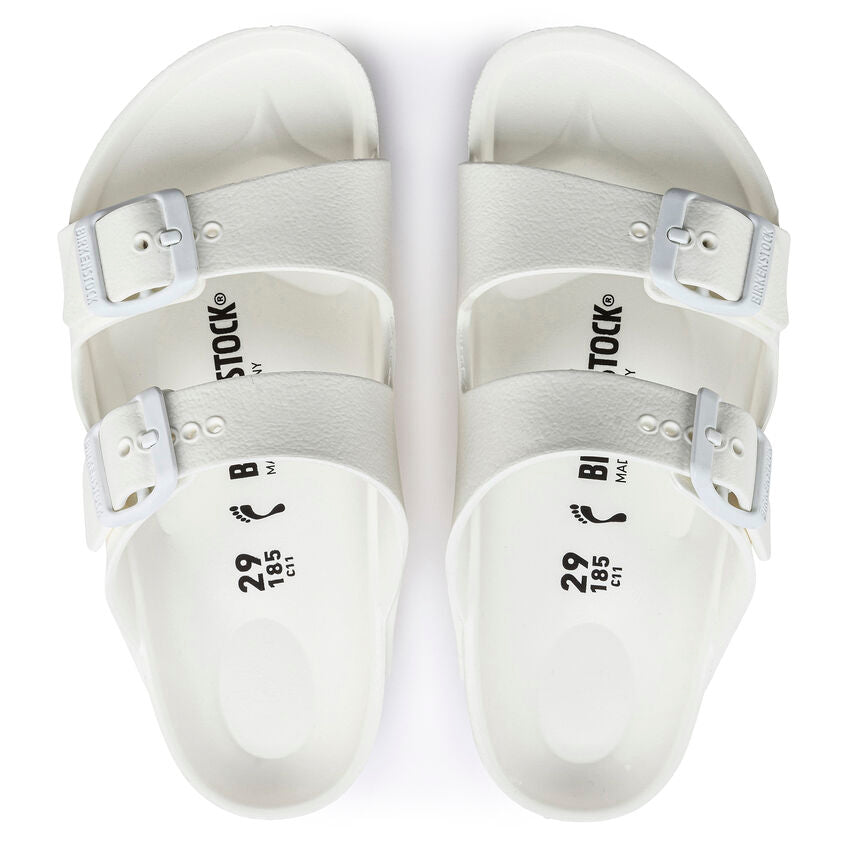 Birkenstock Kids Arizona EVA Sandals - White | Comfortable & Durable Waterproof Sandals for Boys & Girls | Perfect for Beach, Pool & Summer Outdoor Activities