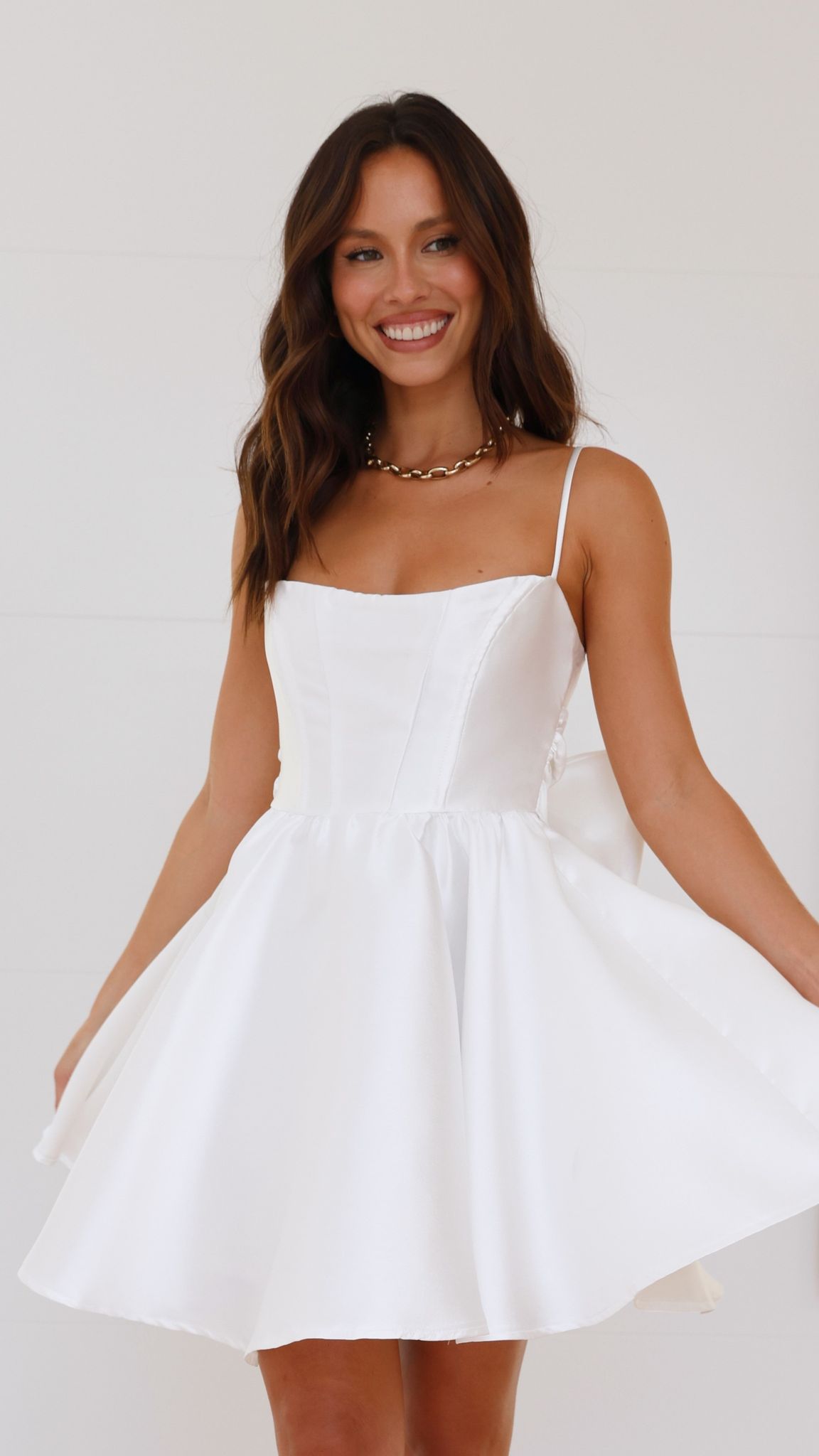 Ichiko Mini Dress for Women - Elegant White Summer Party Dress | Perfect for Cocktail Parties, Date Nights & Beach Vacations