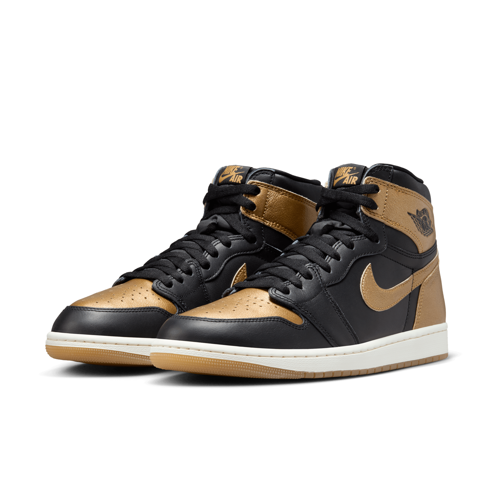 AIR JORDAN 1 RETRO HIGH OG Black Metallic Gold Sneakers - Men's Basketball Shoes for Streetwear & Casual Fashion | Perfect for Sneaker Collectors & Urban Style