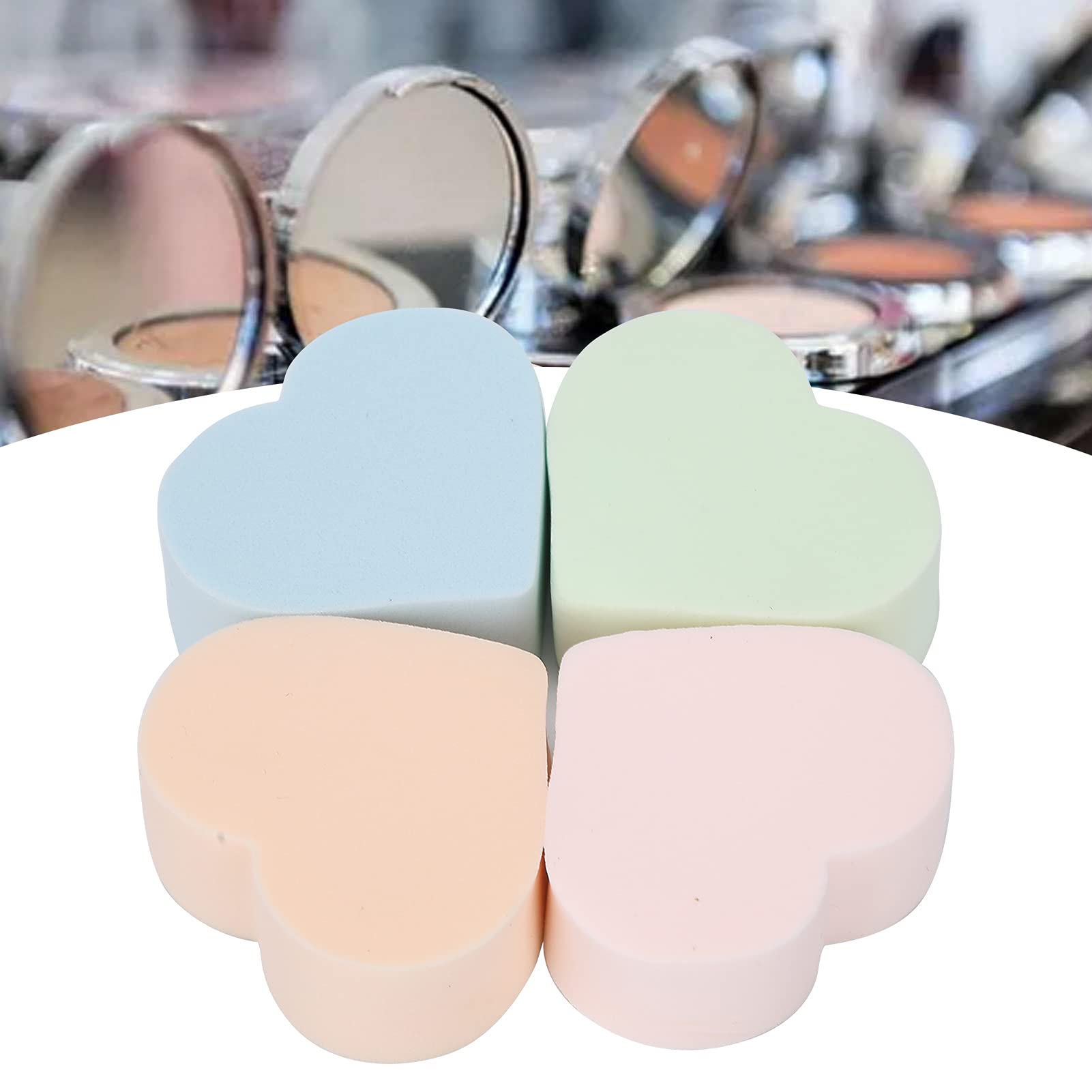 Premium Heart-Shaped Makeup Sponge Set - Soft & Elastic Foundation Blender for Flawless Makeup Application - Perfect for Everyday Use, Travel & Professional Makeup Artists