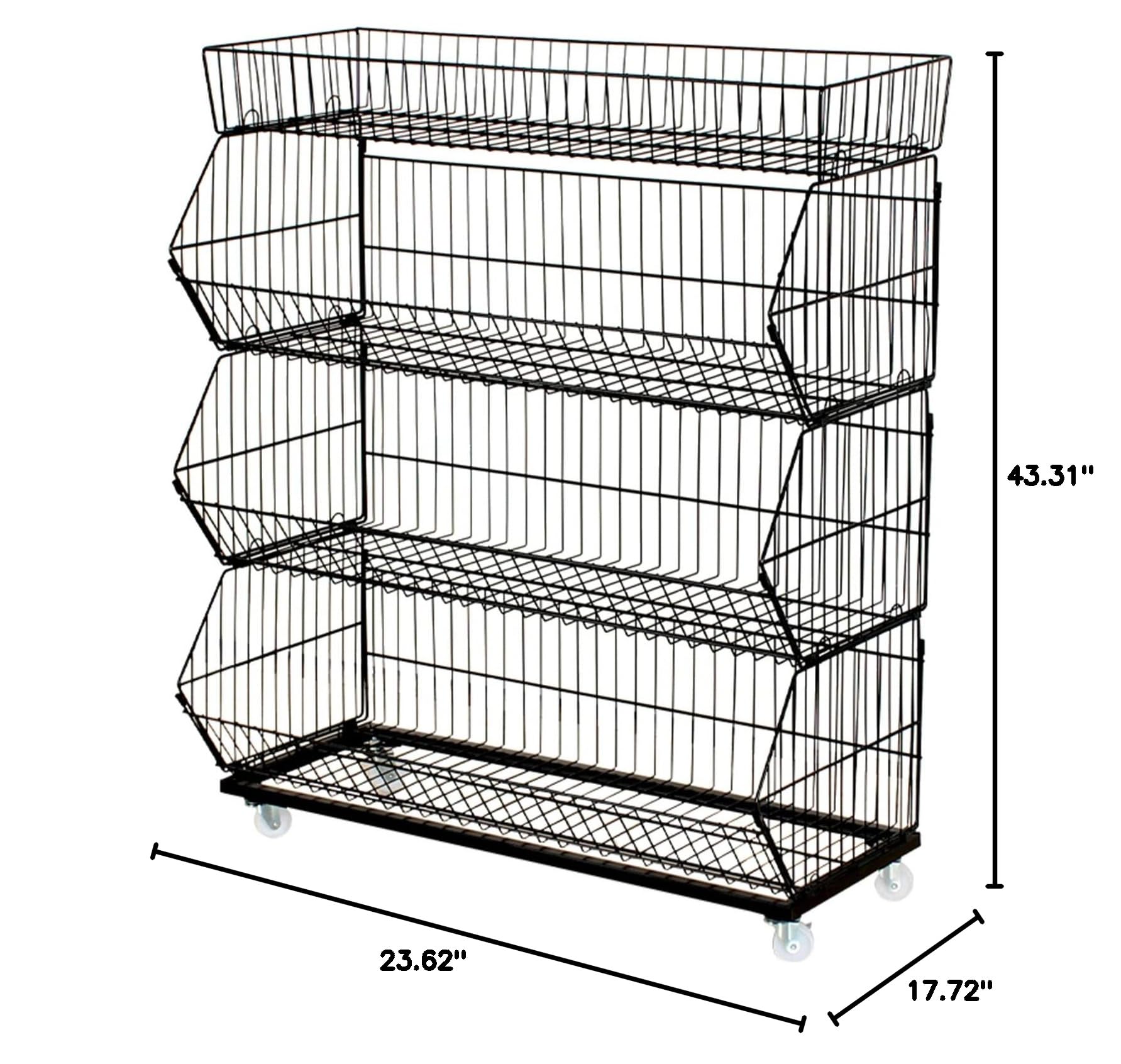4-Tier Metal Display Rack for Convenience Store, Supermarket & Retail - Commercial Snack, Toy, Jewelry, Mask & Cosmetic Storage Shelf - Perfect for Bakery, Pharmacy and Boutique Product Organization