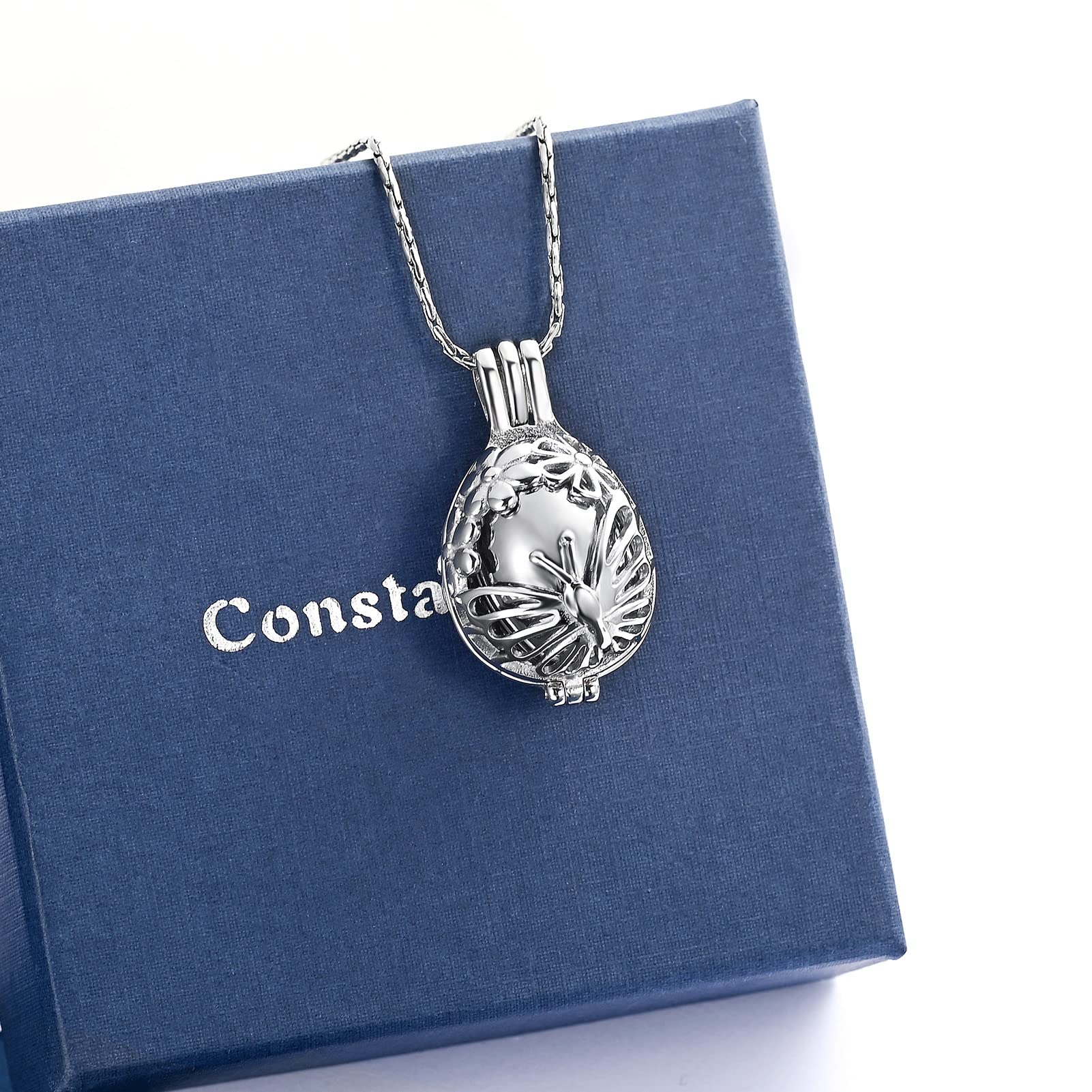Stainless Steel Cremation Jewelry - Butterfly Urn Necklace for Ashes | Memorial Gift for Women