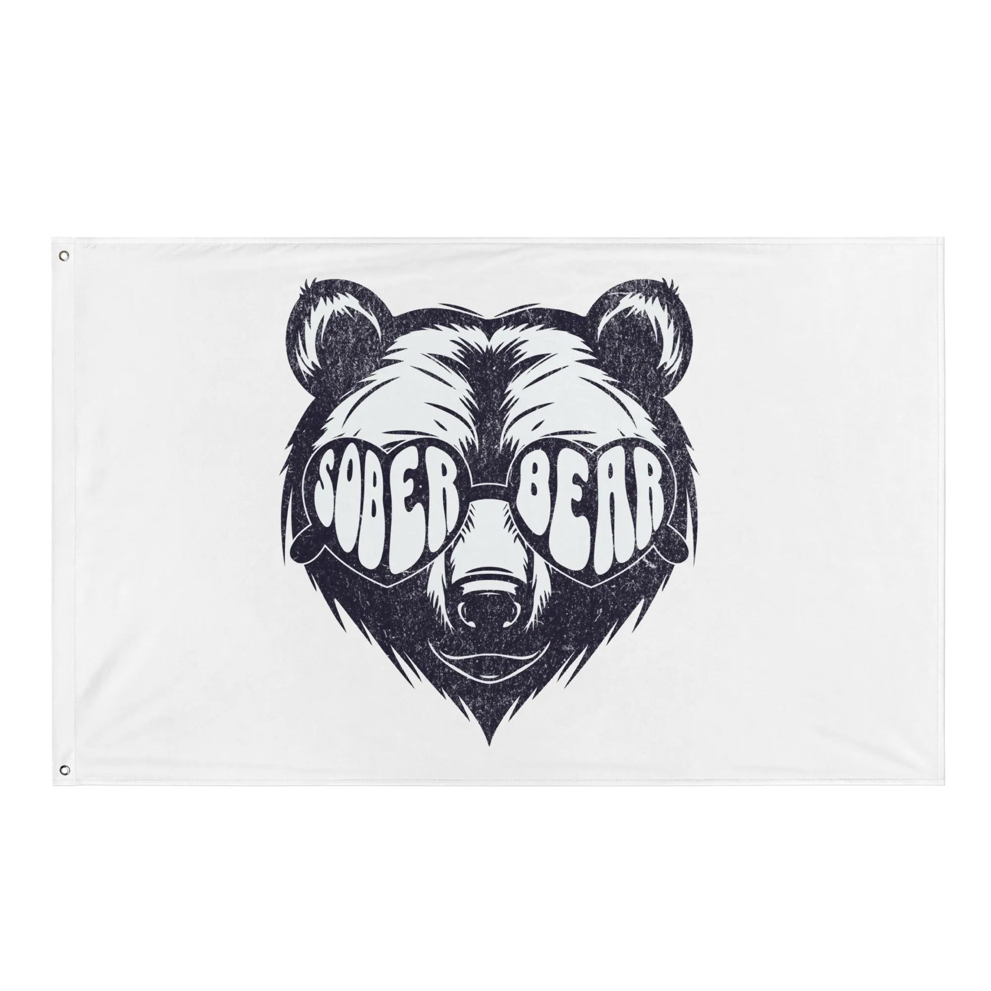 Sober Bear Flag - Motivational Sobriety Banner for Recovery & AA Meetings - Perfect for Home, Office, and Support Group Decor