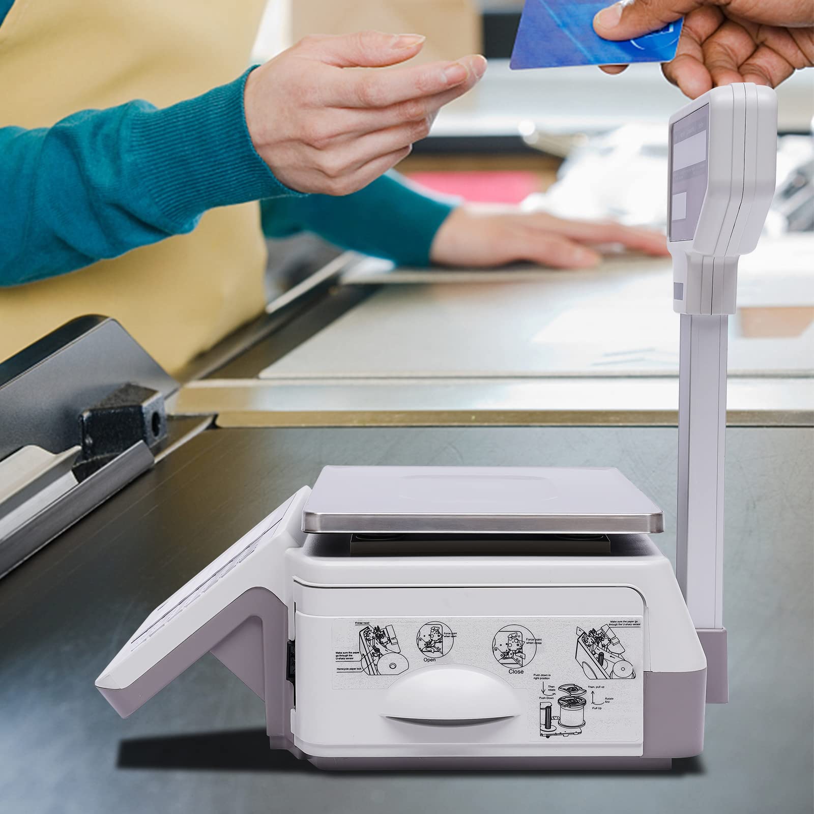 30/60lbs Digital Label Printing Scale with LCD Display - 5g/0.011lbs High Precision Commercial Weight Price Computing Scale for Retail Stores, Supermarkets & Small Businesses (US Stock) | Perfect for Pricing, Inventory Management & Checkout Counters