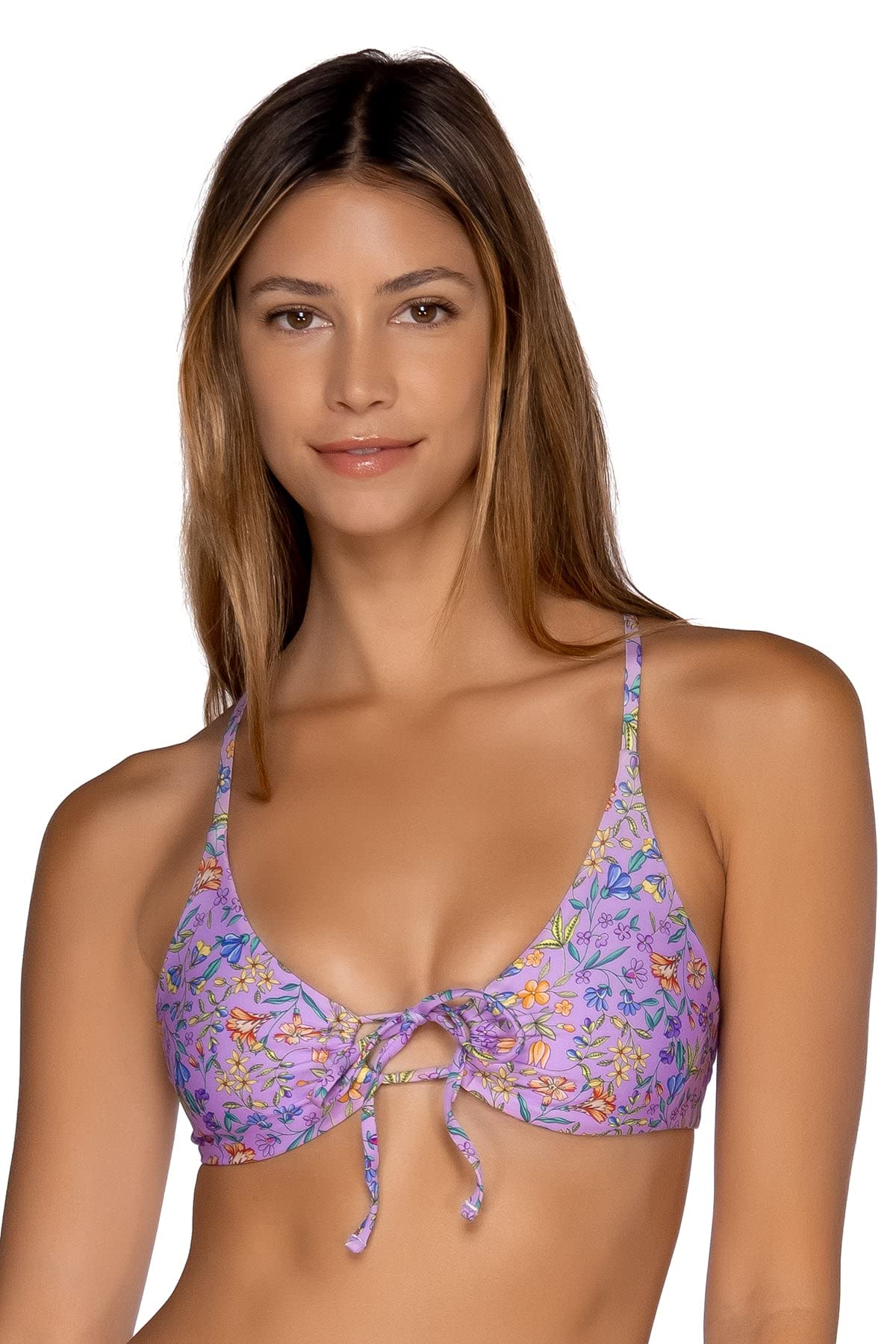 B Swim Tahiti Tie Front Women's Swimsuit Bikini Top - Sexy Adjustable Swimwear for Beach, Pool & Vacation