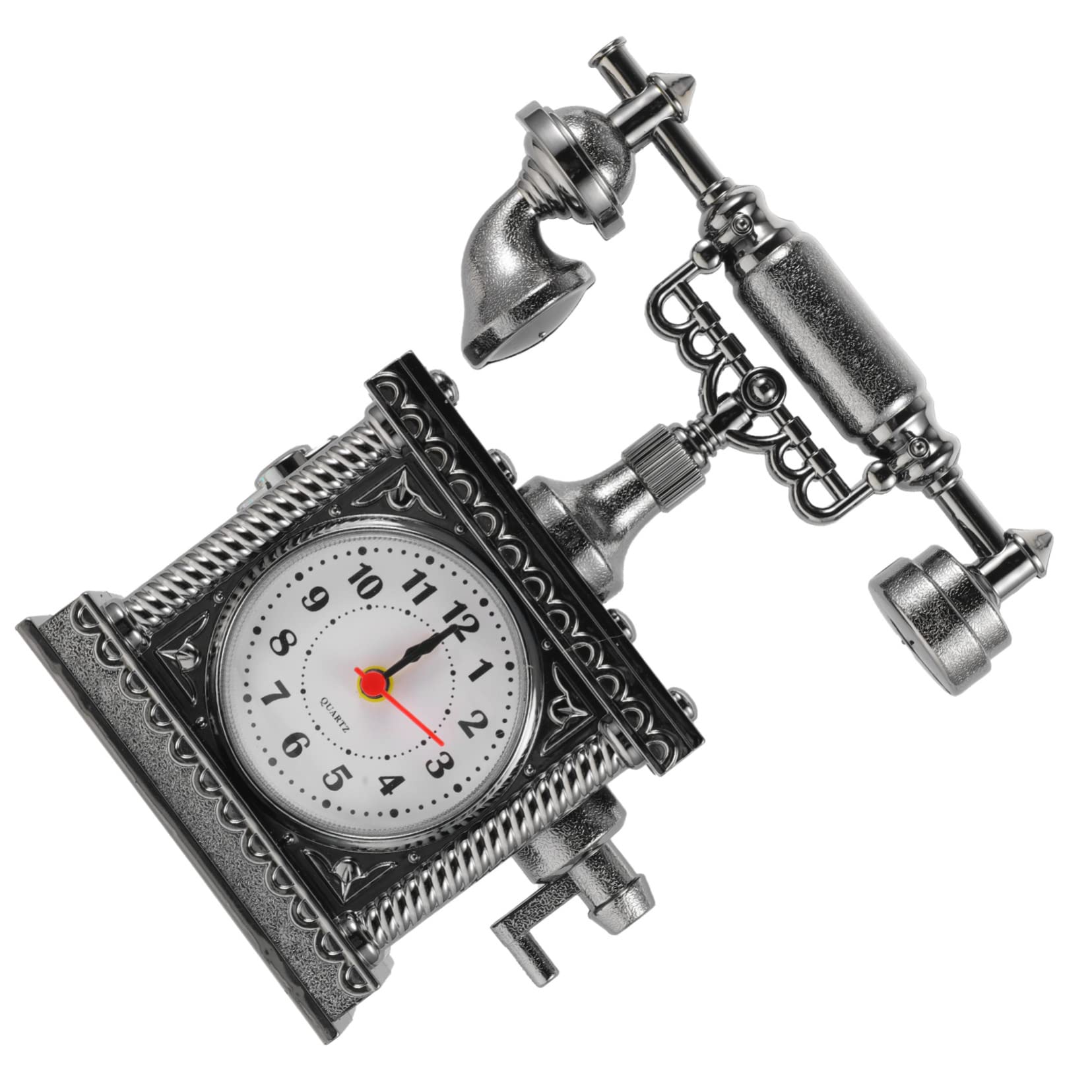Vintage Style Telephone Desk Clock - Retro Tabletop Decor, Fake Wall Clock, Office Desk Accessory for Home & Office Use | Perfect for Vintage Themed Rooms, Collectors, and Unique Gift Ideas