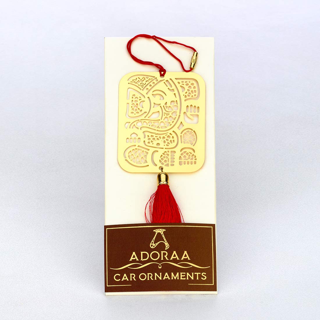 ADORAA's Brass Ganesha Ganpati Car Hanging Ornament - Divine Blessings & Protection Amulet for Rearview Mirror | Perfect Car Charm Pendant for Safety & Good Luck | Ideal for Car Décor, Gifts & Spiritual Protection While Driving