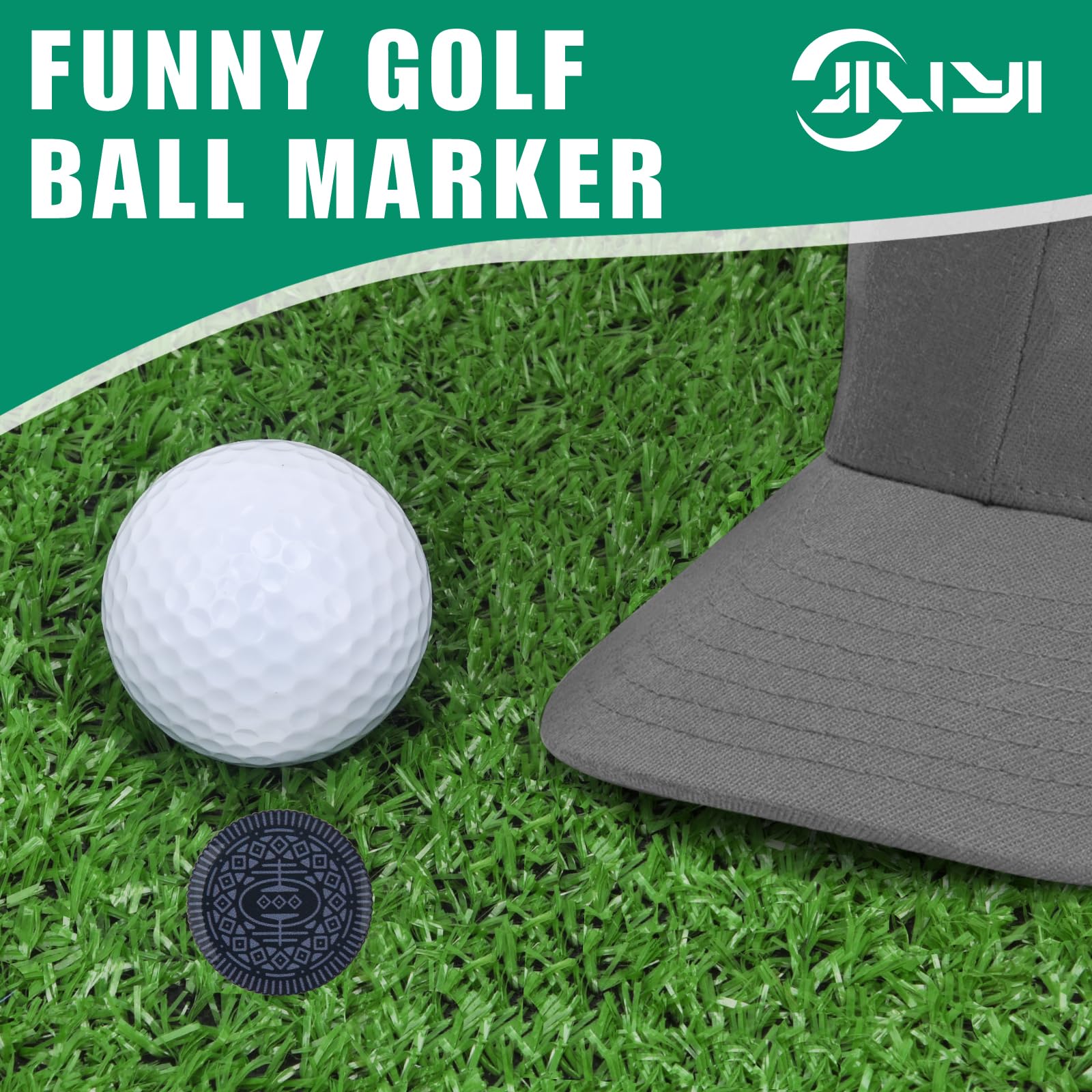 Golf Ball Marker Hat Clip - Premium Golf Accessories for Men & Women | Magnetic Ball Marker & Divot Tool | Funny Golf Gifts & Gadgets for Players | Perfect for Golf Courses, Driving Range & Tournaments