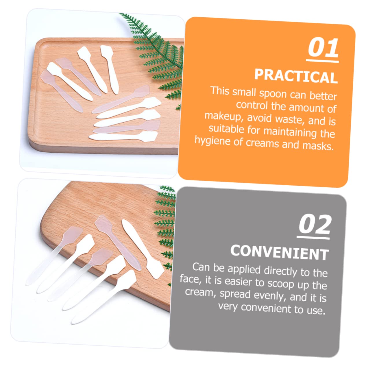 200pcs Plastic Makeup Spatulas - Face Applicator for Skincare, Mud Masks & Facial Treatments - Measuring Spoons for Precise Application - Perfect for DIY Beauty, Spa & Professional Use