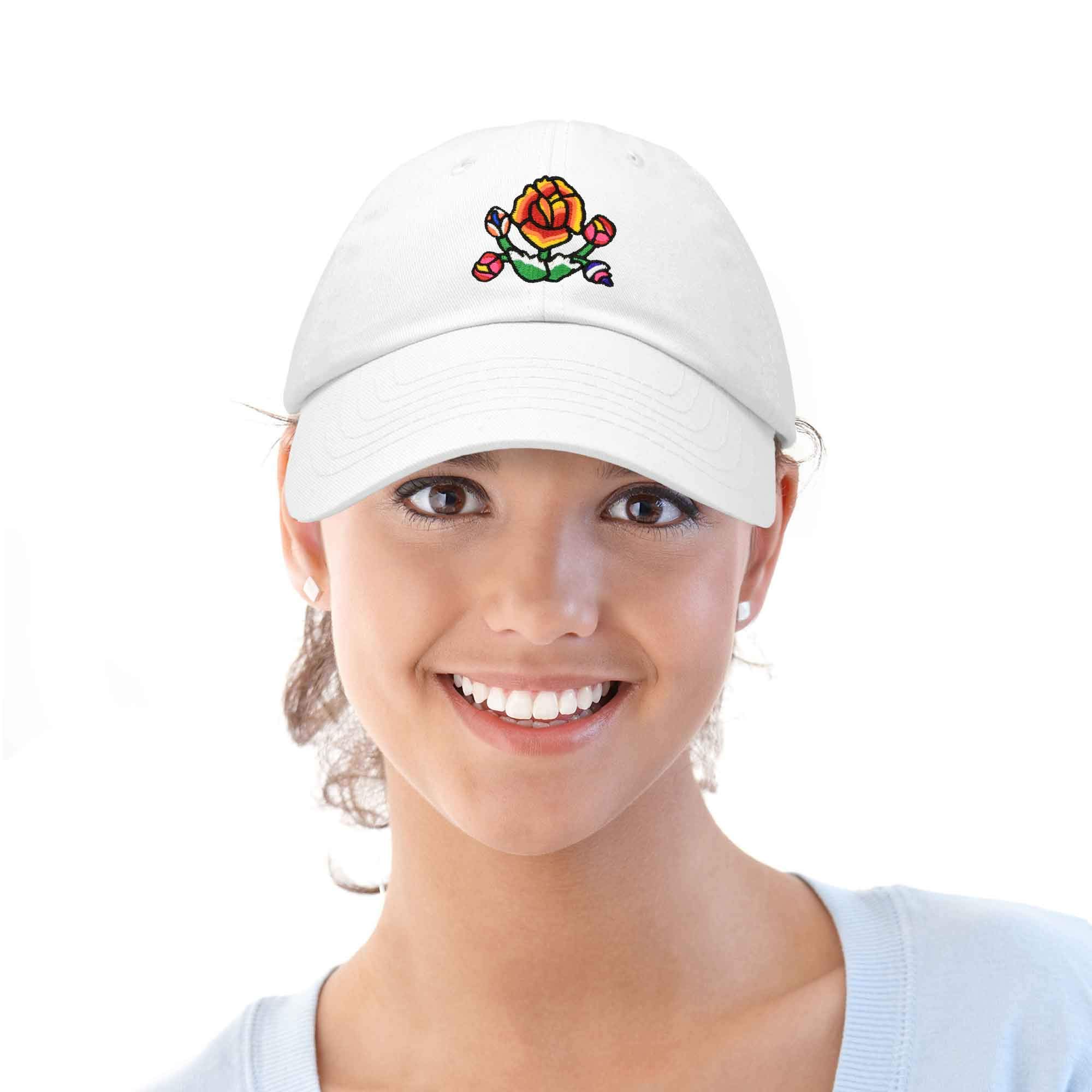 Latin Floral Lily Embroidered Baseball Cap for Women - Stylish Summer Sun Hat for Outdoor Activities, Beach, and Casual Wear
