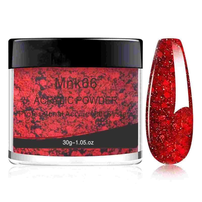 Professional Sparkly Golden Red Glitter Acrylic Nail Powder for Nail Extensions, French Manicure, 3D Flower Nail Art & Carving - 30g (YSJF018) | Perfect for Beginners, Salon Use & DIY Nail Designs at Home
