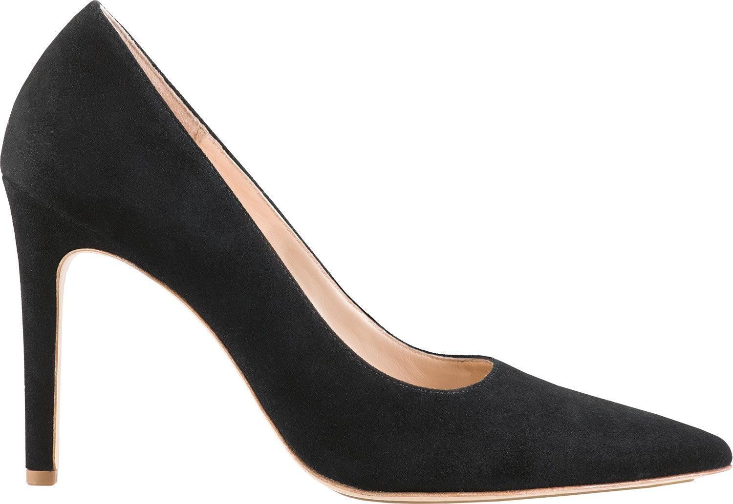 HOGL Women's Black Suede Stiletto Heels - Pointed Toe High Heel Pumps for Party, Wedding & Evening Wear - Comfortable Dress Shoes for Women
