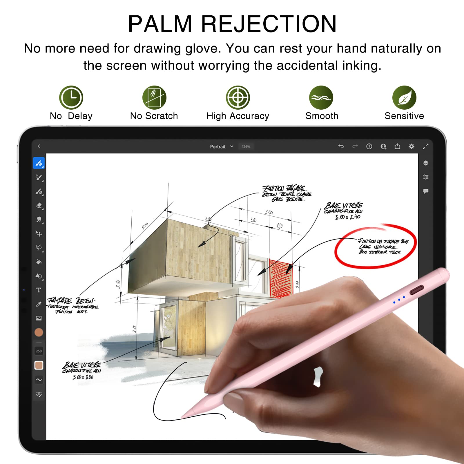HATOKU Stylus Pen for iPad (2018-2025) - 1st Gen Fast Charging Pencil with 15-Minute Charge, Tilt & Palm Rejection - Compatible with iPad Air 3/4/5/M2/M3, iPad Mini 5/6, iPad 6-11, iPad Pro 11