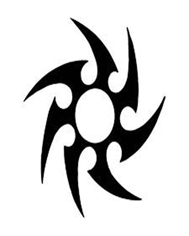 Simply Inked Tribal Blade Semi-Permanent Tattoo - Waterproof Fake Tattoo Sticker for Men, Women, Boys & Girls (2x2 Inch, Black, 2g) - Perfect for Parties, Festivals & Body Art