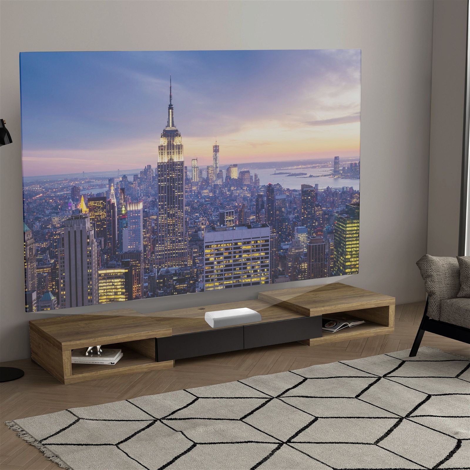 Tauris™ 250cm Dark Oak Split Expandable TV Stand - Perfect for Living Room, Home Theater & Entertainment Centers