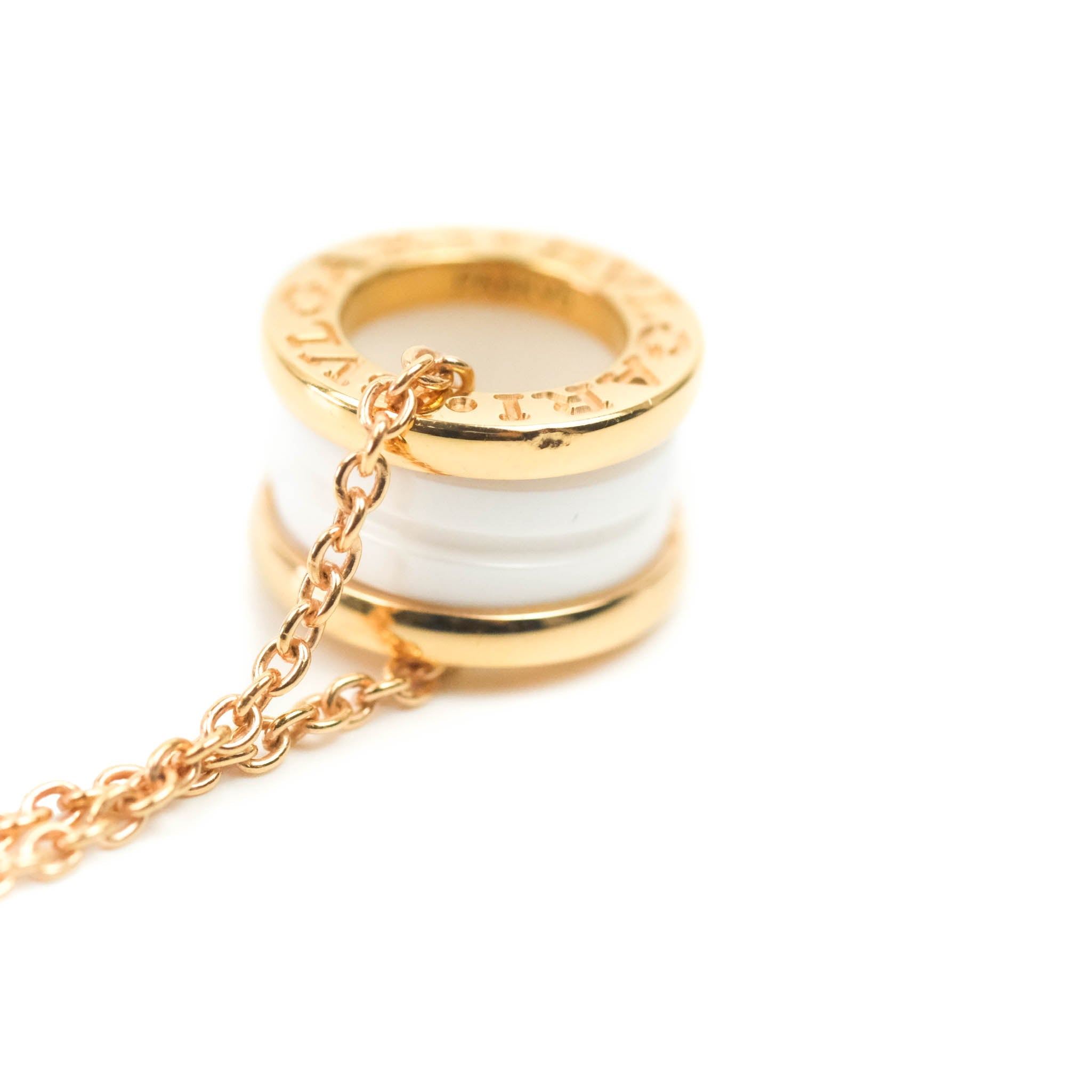 Bvlgari Zero1 Necklace in White Ceramic & Rose Gold - Luxury Jewelry for Women, Perfect for Gifts, Weddings & Special Occasions