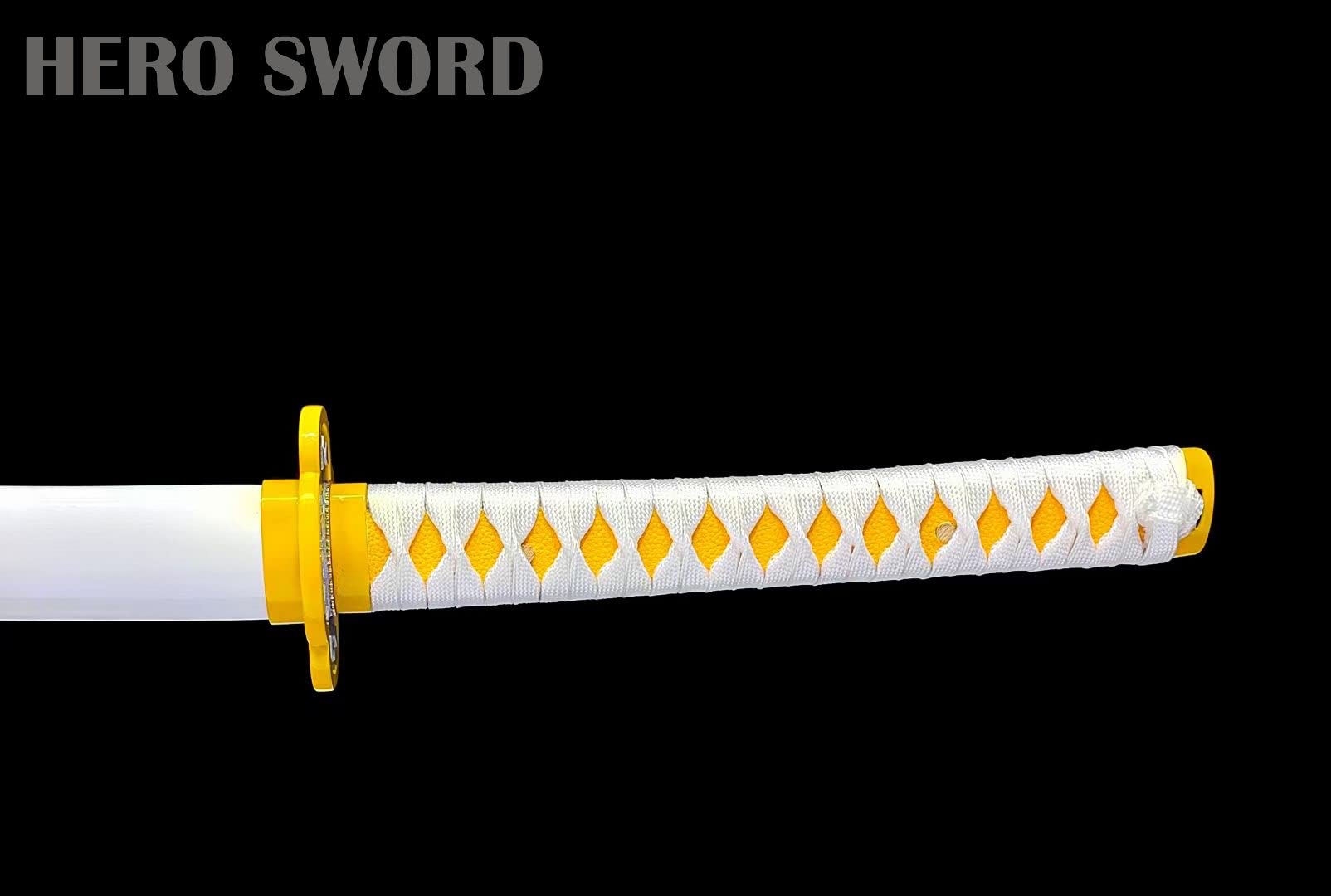 Handmade 1095 High Carbon Steel Demon Slayer Katana Sword - Agatsuma Zenitsu Cosplay Knife, Sharp Japanese Anime Sword for Collection & Display | Perfect for Anime Fans, Cosplay Events & Martial Arts Training