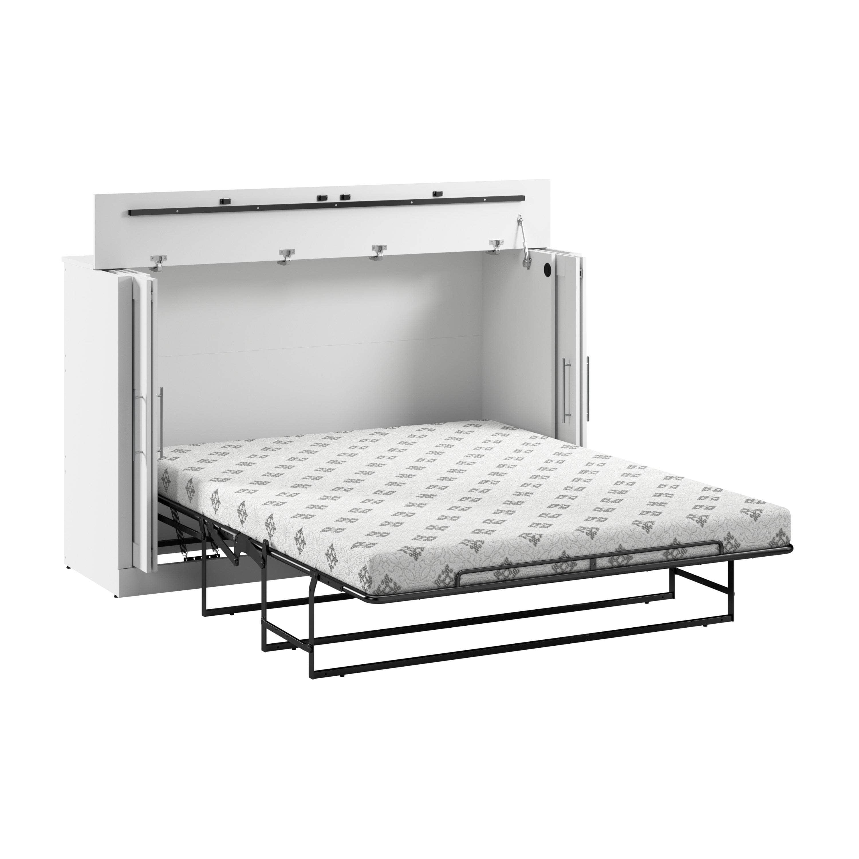 Pur 75W Queen Cabinet Bed with Mattress - 3 Color Options | Space-Saving Murphy Bed for Small Apartments & Guest Rooms