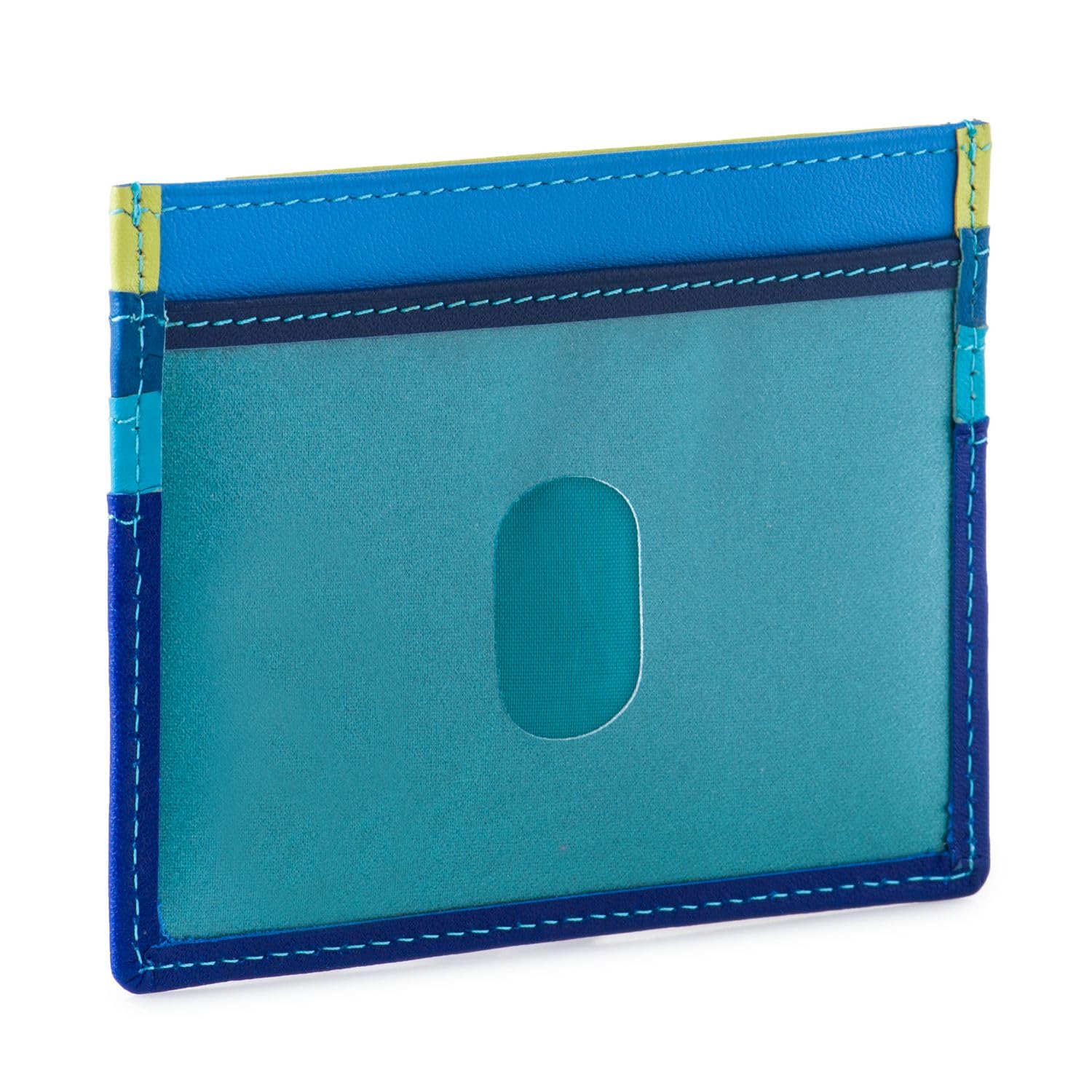 mywalit Multi-Color Genuine Leather Credit Card Holder - Slim RFID Blocking Wallet with 3 Card Slots & ID Window | Perfect for Travel, Business & Everyday Use
