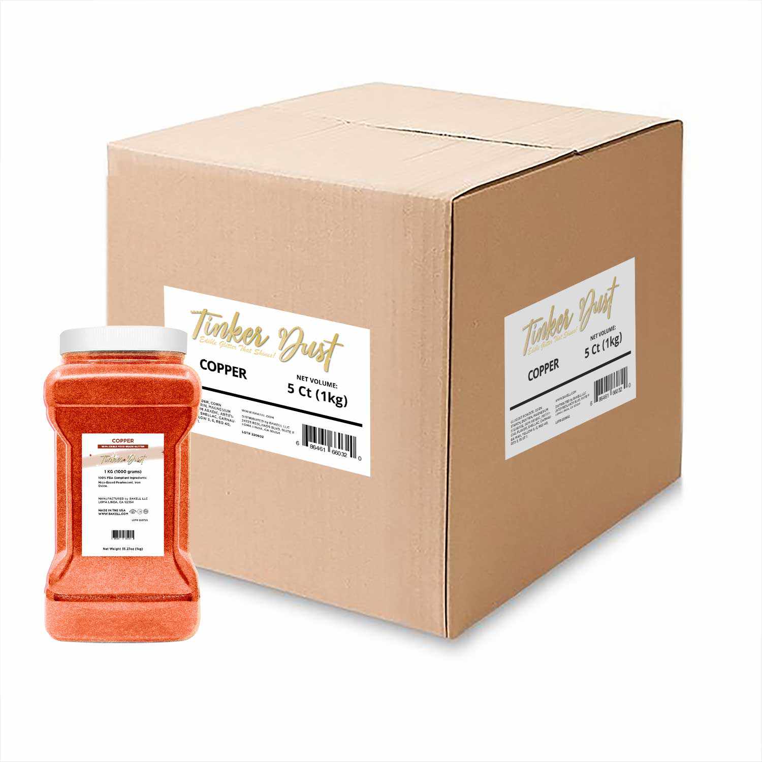 Premium Copper Tinker Dust® Glitter - EU Compliant Cosmetic Grade | Perfect for Nail Art, Body Makeup & DIY Crafts