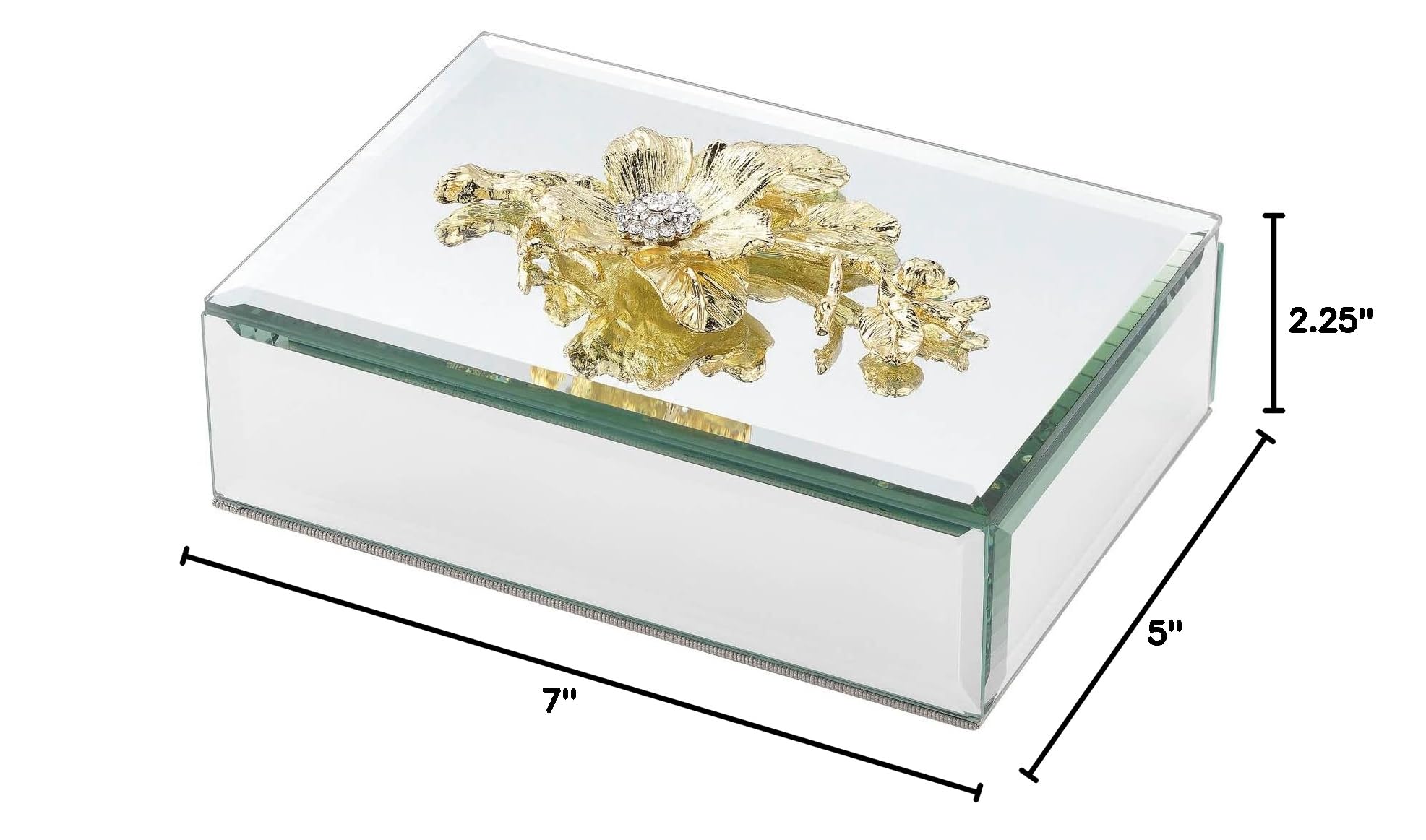 Olivia Riegelamp® Gold Botanica Box - Elegant Jewelry Storage for Necklaces, Rings & Earrings | Perfect for Travel, Gift Giving & Home Decor