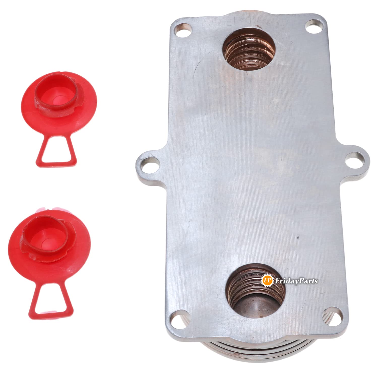 FridayParts 5 Plate Heavy Duty Oil Cooler RE59296 RE560753 - Compatible with John Deere 5410 5420 5520 5625 5705 6100 Tractors - Perfect for Agricultural Equipment Cooling Systems