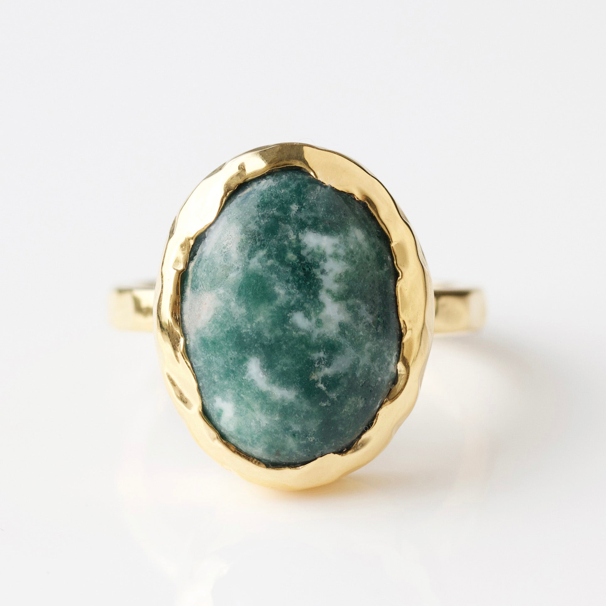 Molten Organic Snowflake Jade Ring - Handmade Sterling Silver Jewelry for Women - Perfect for Boho Style, Gift Giving & Everyday Wear