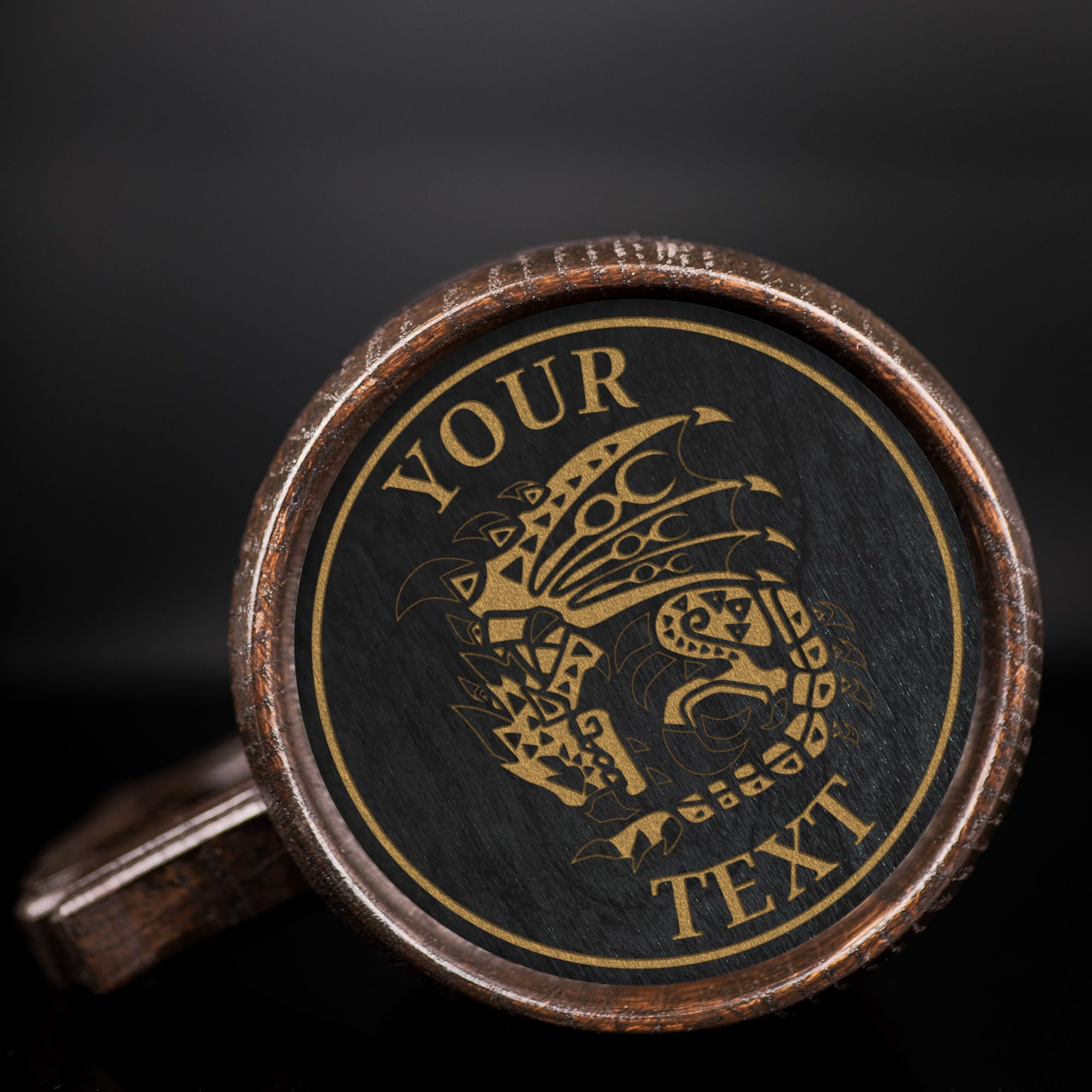 MHW World Wilds Rathalos Custom Beer Mug - Personalized Stein & Wooden Tankard - Unique Gamer Geek Gift for Men, Him, Dad, Father - Perfect for Anniversary, Birthday & Wedding - Great for Gaming Parties, Man Cave Decor & Beer Lovers