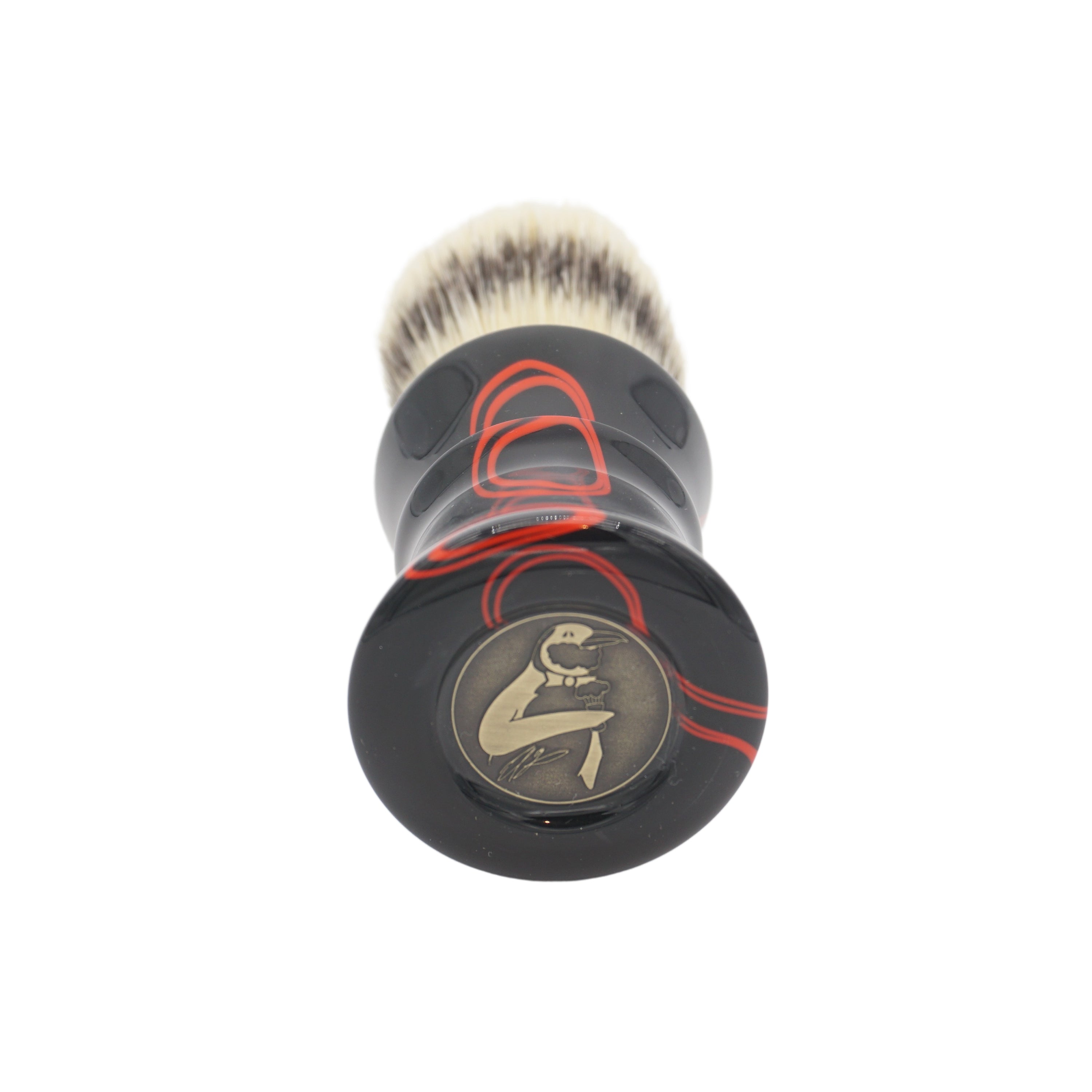 Premium 24mm Semogue Striped Boar Shaving Brush with Handcrafted AP Shave Co. Sith Handle - Perfect for Wet Shaving & Grooming Rituals