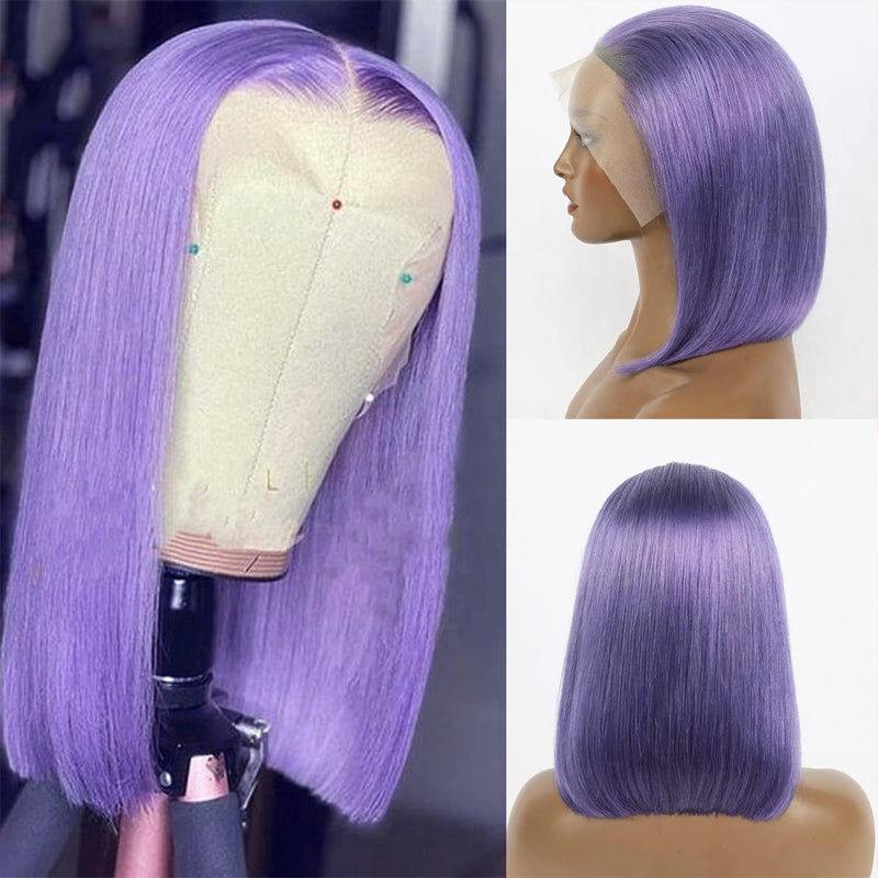 Eullair Blonde Straight Short Bob 13x4 Lace Front Wig - 100% Human Hair for Women & Girls | Summer Fashion, Cosplay, Daily Wear & Special Occasions