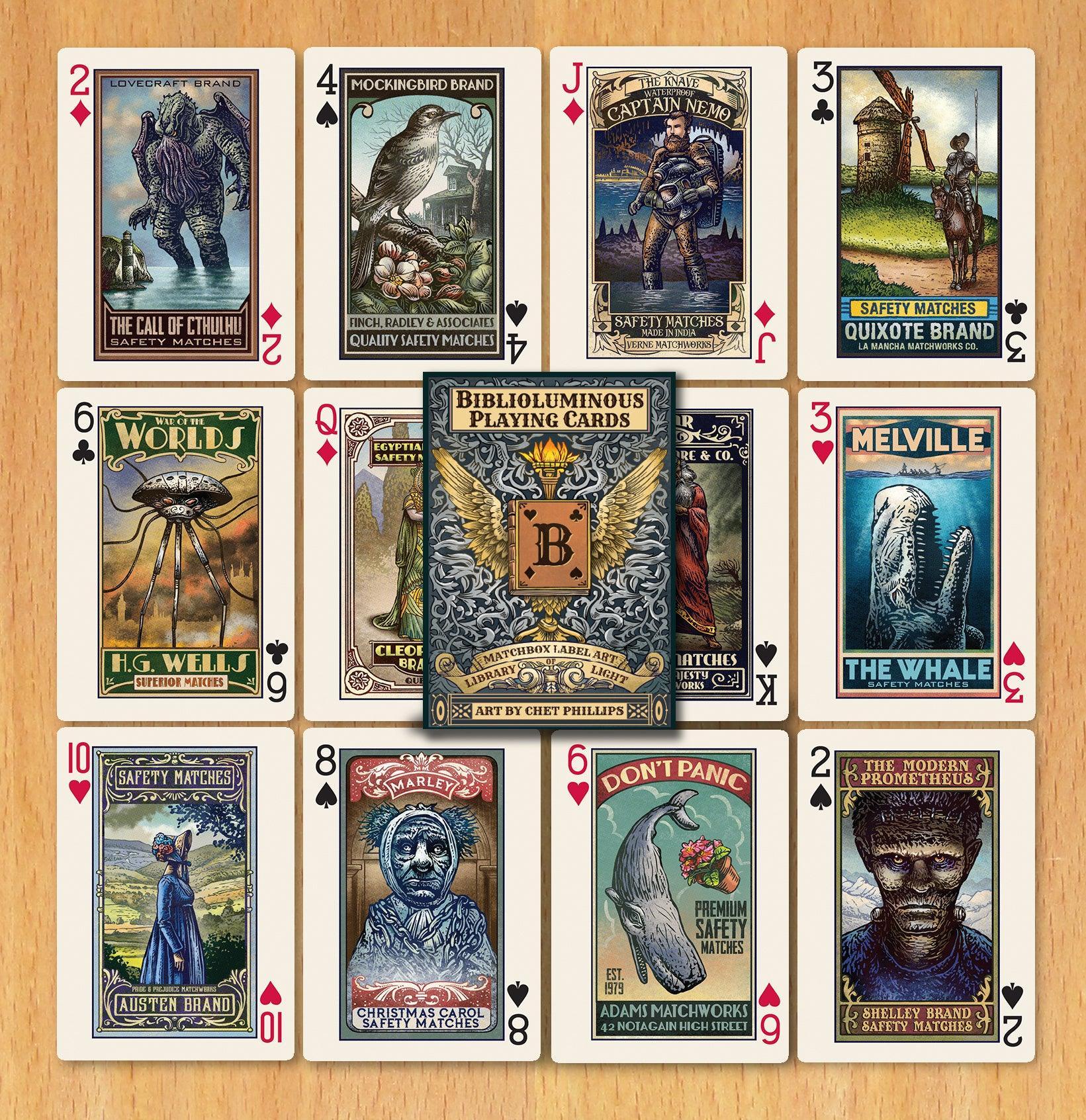 Biblioluminous Playing Cards - Premium Glow in The Dark Deck for Magic Tricks, Poker Nights & Game Parties - Perfect for Cardistry, Collectors & Unique Gifts