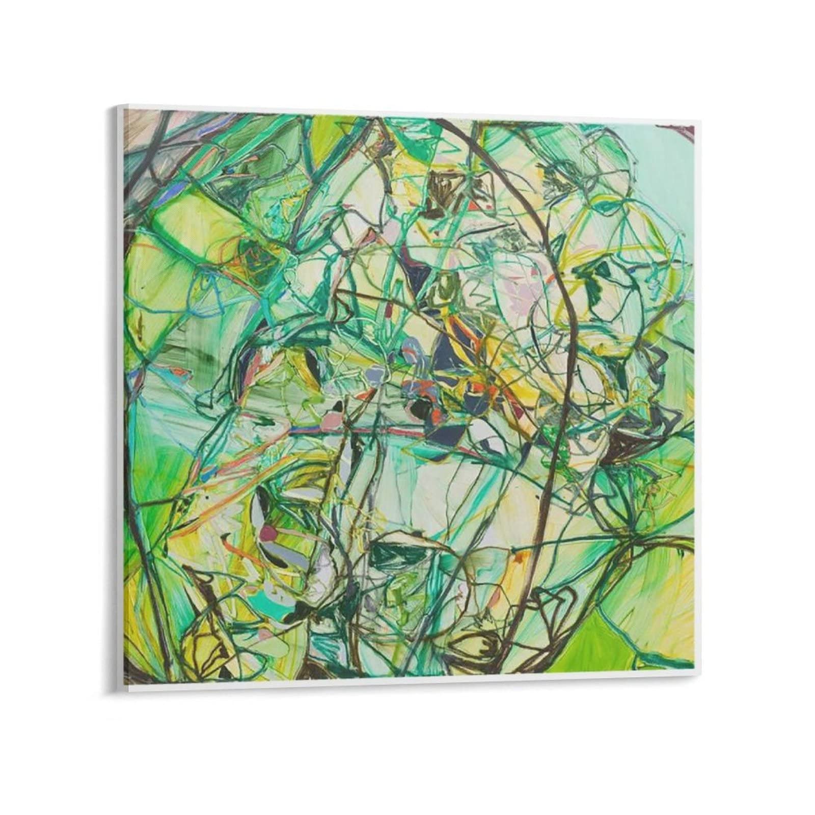 Abstract Oil Painting Wall Art Poster - Mosaicked Utterance by Jade Fadojutimi | London Artist Born 1993 | Canvas Scroll for Living Room, Bedroom & Office Decor