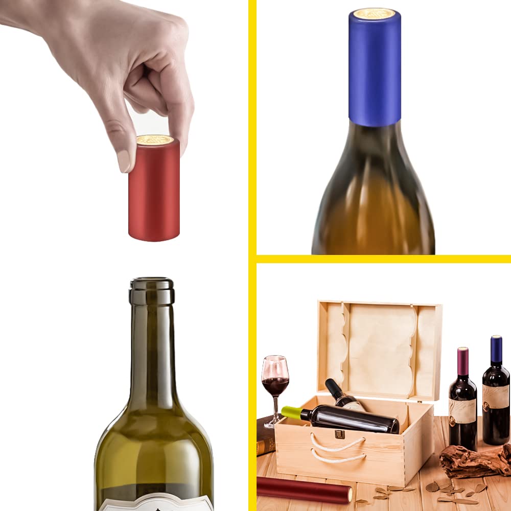 MotBach 240 Pcs Heat Shrink Caps for Wine Bottles - Premium Wine Bottle Shrink Wrap & Tops for Wine Cellars, Home Brewing, and DIY Wine Making - Perfect for Sealing, Preserving, and Gifting Wine Bottles
