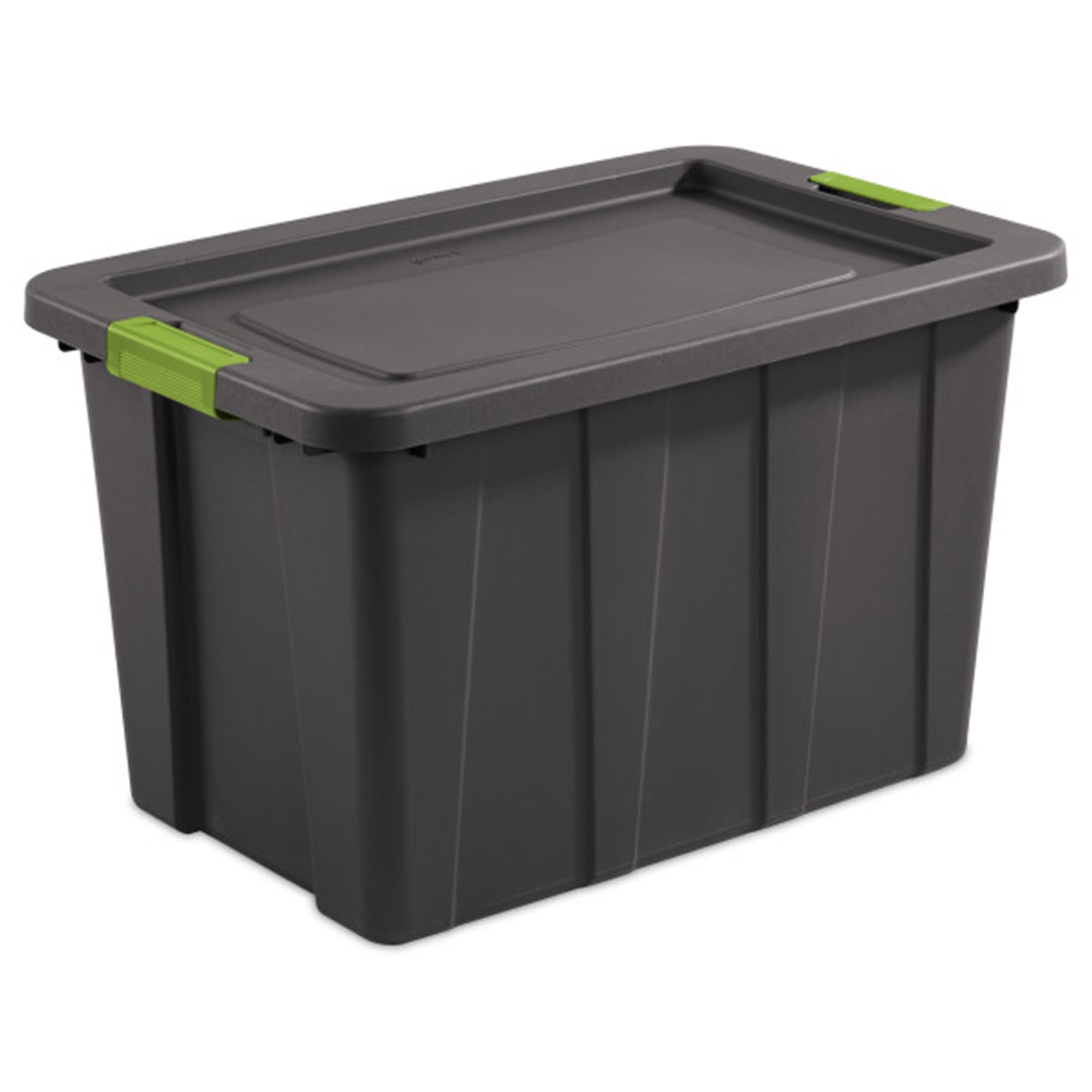 Sterilite 4-Pack 30 Gallon Heavy Duty Storage Bins with Secure Lids - Durable Tuff1 Totes in Flat Gray for Home Organization, Garage Storage & Moving Supplies