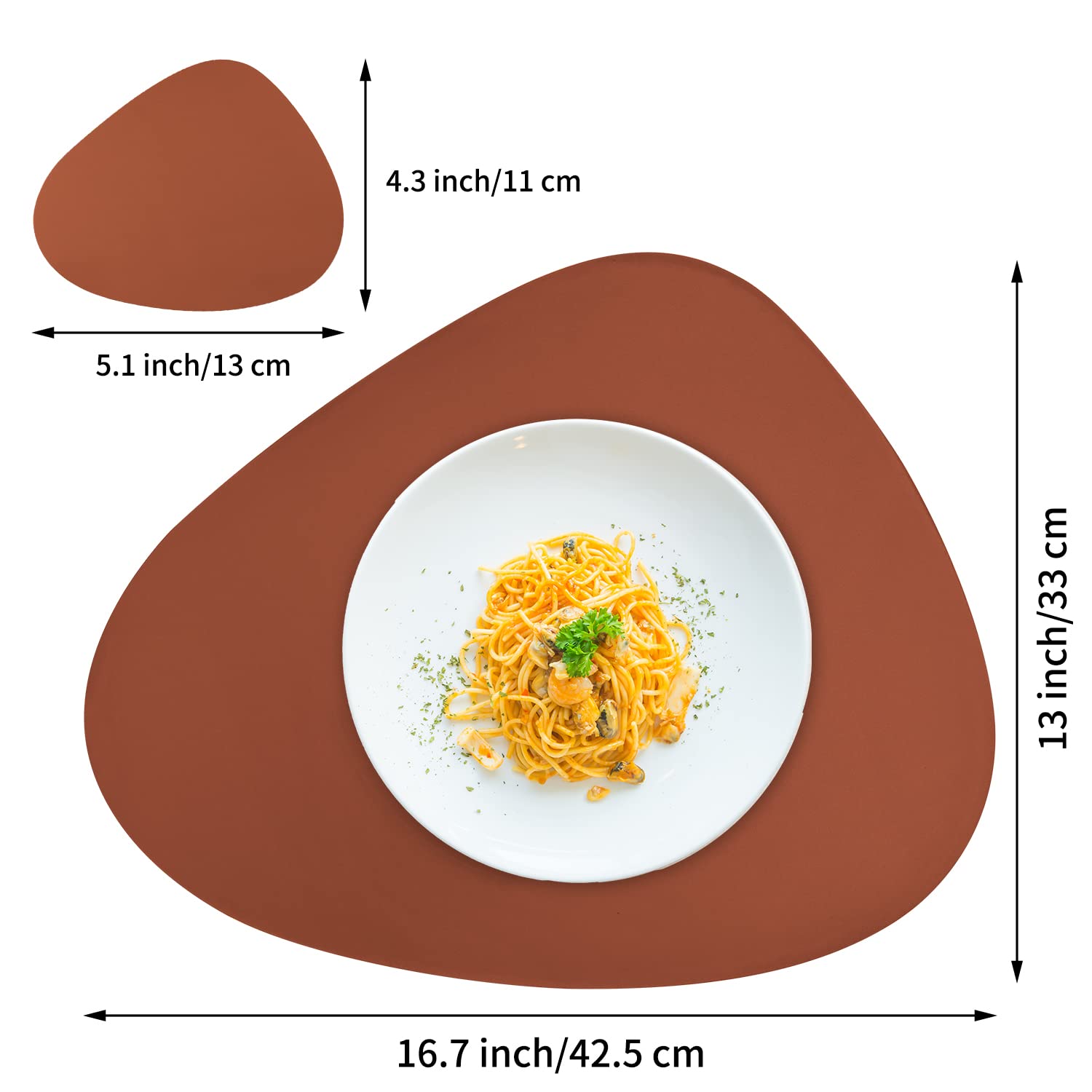 Waterproof Leather Round Placemats Set of 4 - Wipeable & Washable Modern Dining Table Mats for Kitchen, Coffee Table - Brown | Perfect for Everyday Meals, Dinner Parties & Home Decor