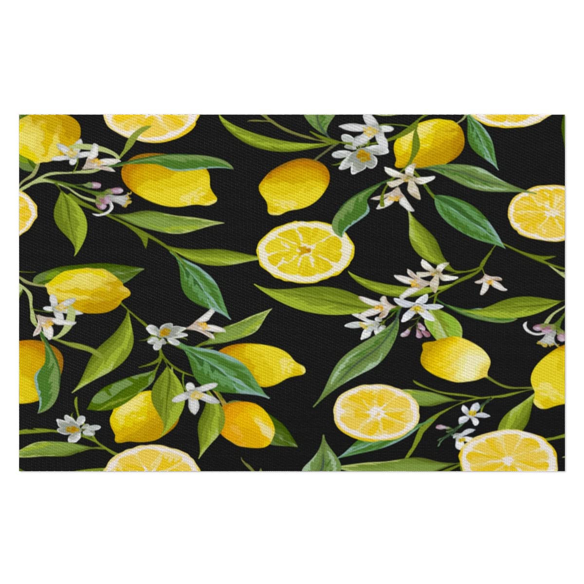 Fruit Lemon Square PVC Placemats Set of 4 - Heat-Resistant, Stain-Resistant, Washable Table Mats for Kitchen & Dining Table Decor | Perfect for Everyday Meals, Dinner Parties, and Home Decor