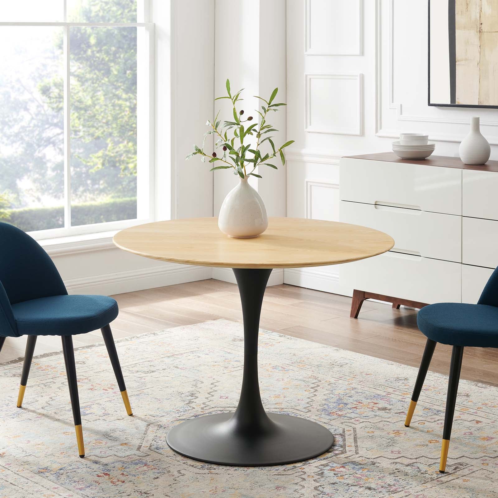 Lippa 40 Inch Solid Wood Dining Table - Modern Farmhouse Style for Kitchen, Dining Room & Small Space - Perfect for Family Gatherings & Dinner Parties