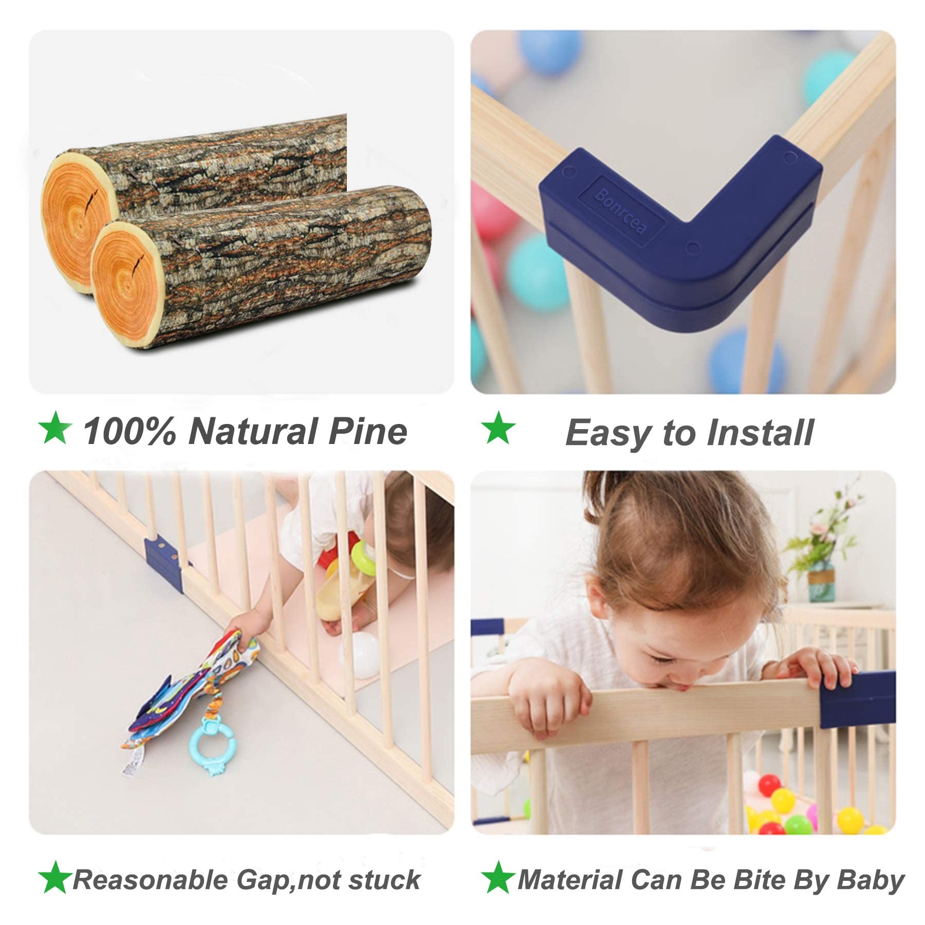 **Wooden Baby Playpen for Babies & Toddlers - 63x71x24 Inch Safe Play Yard with 31 Sq. Ft Area - Ideal for Indoor & Outdoor Play, Nursery, and Childproofing**