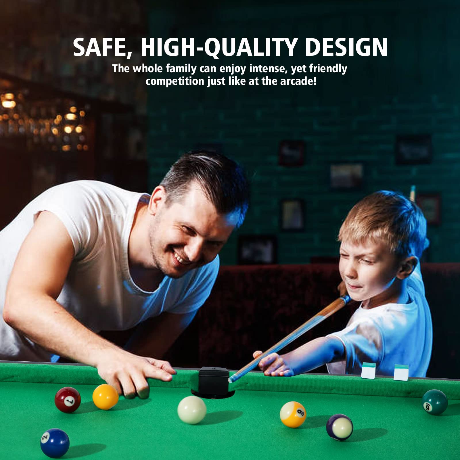 4ft Portable Billiards Pool Table for Kids & Adults - Indoor Game Table with 2 Cue Sticks, 16 Balls, Triangle, Chalk & Brush - Perfect for Family Game Rooms, Playrooms & Home Entertainment (Red)