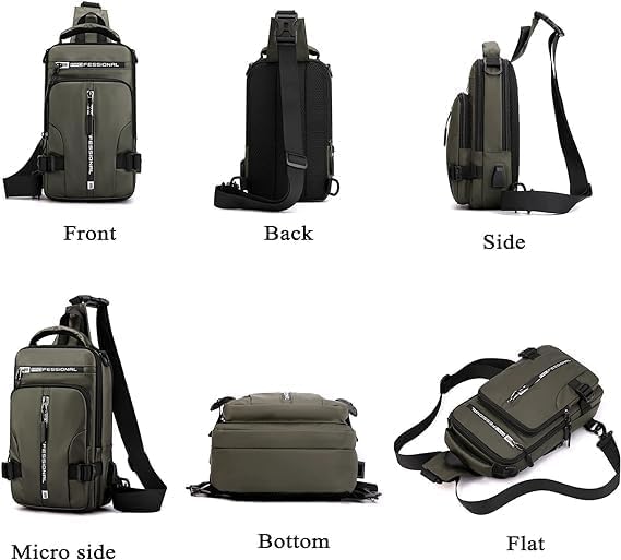 Waterproof Crossbody Sling Backpack for Men & Women - USB Charging Port, Lightweight Travel Bag for Hiking, Commuting & Outdoor Adventures