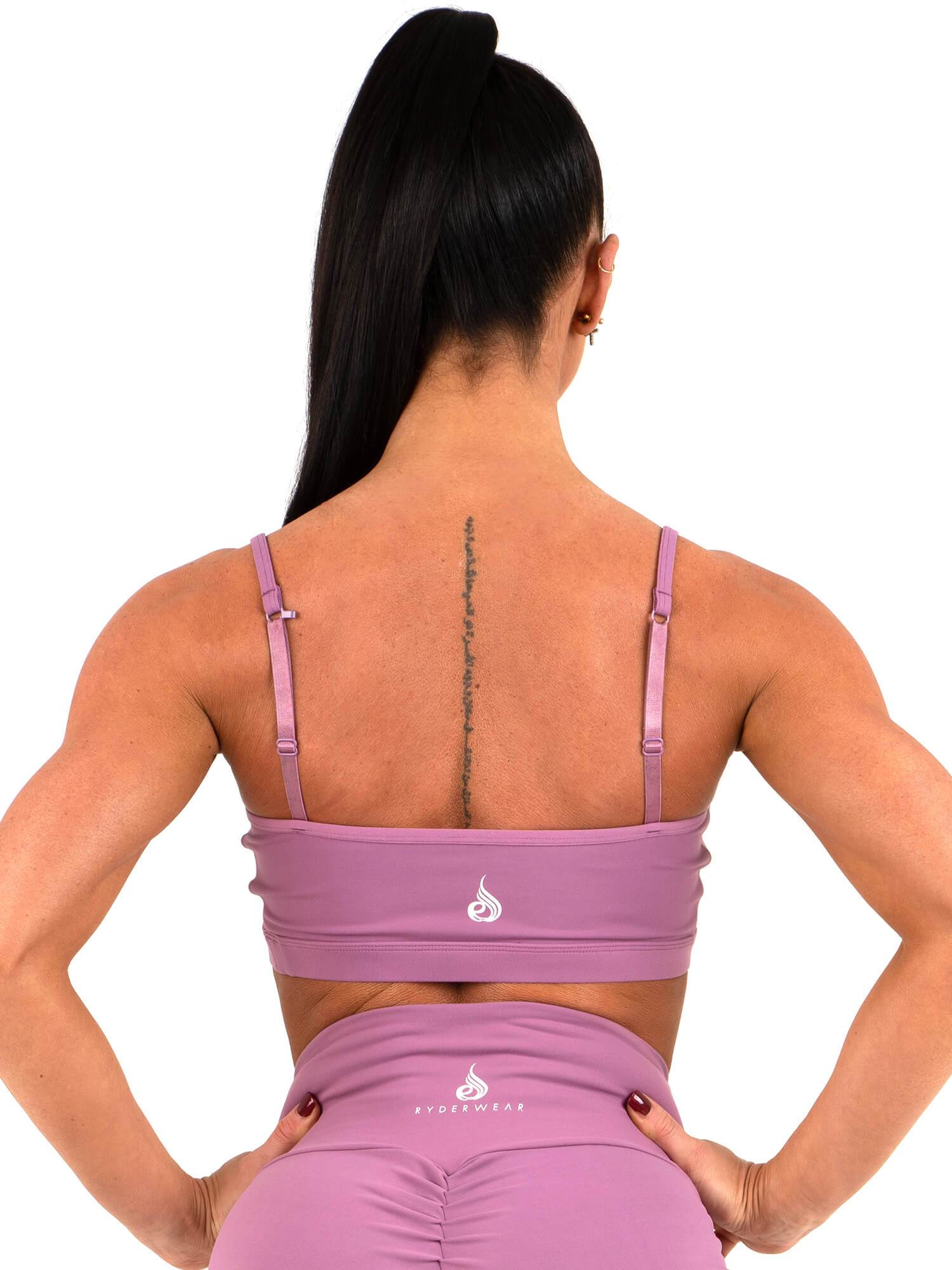 High-Quality Staples Sports Bra for Women - Comfortable & Supportive Purple Workout Top for Running, Yoga & Gym