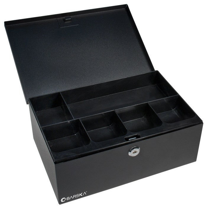 Barska CB11792 17-Key Secure Cash Box with Lock - Ideal for Small Business, Home Office & Retail Store Money Storage