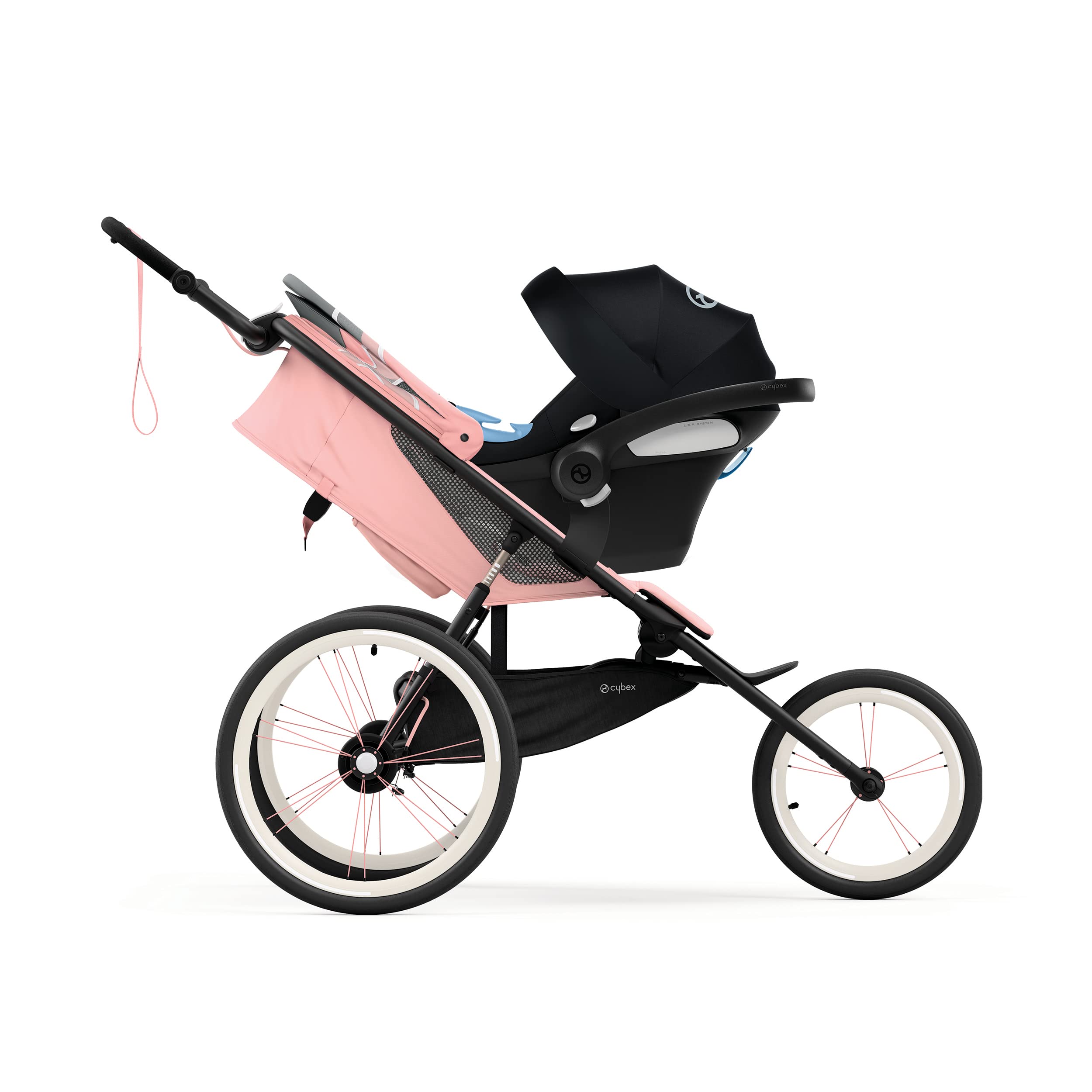 Cybex AVI Jogging Stroller Frame - Lightweight & Durable Black & Pink Design for Active Parents | Perfect for Running, Walking & Outdoor Adventures with Baby
