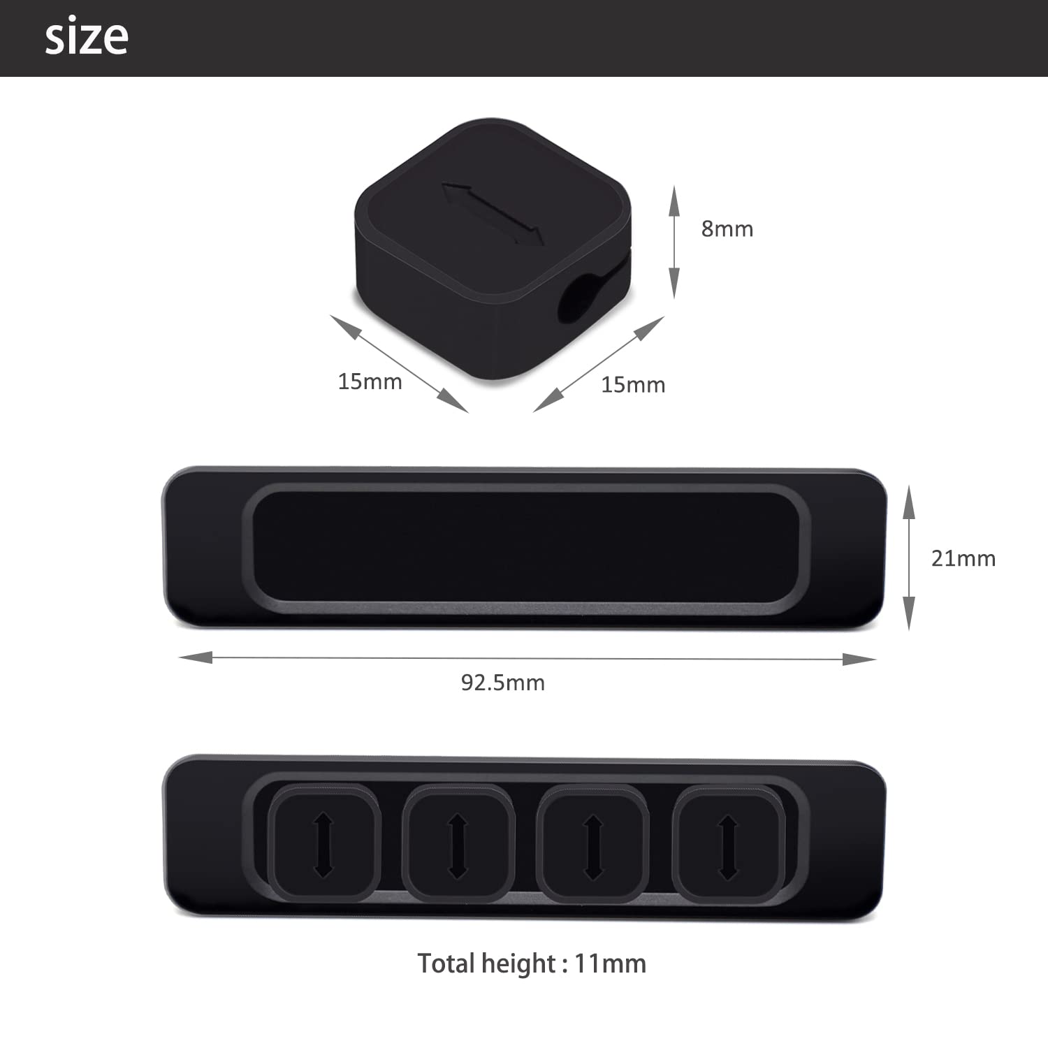 Magnetic Cable Tie Clips - Cord Organizer for Charger, Computer, Mouse, Earphone & Phone - Desk Cable Management Holder - Perfect for Home Office, Gaming Setup & Workspace Organization