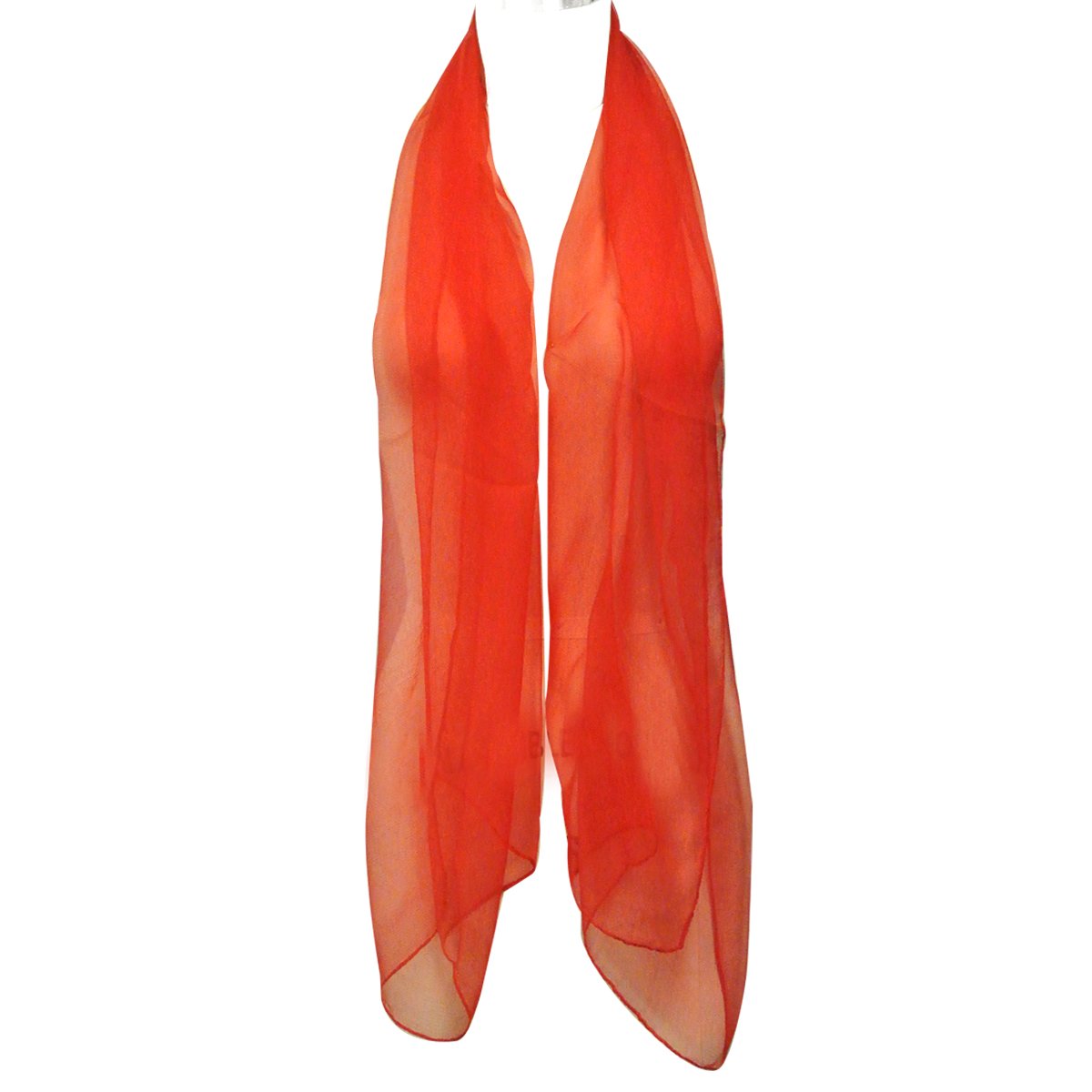 Wrapables Solid Color Silk Long Scarf - Elegant Red Fashion Scarf for Women | Perfect for Office, Evening Events & Travel Accessories