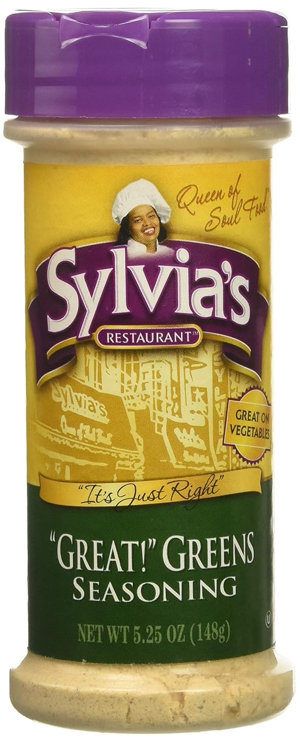 Sylvia's Restaurant Great! Greens Seasoning - 5.25oz All-Purpose Vegetable Seasoning for Southern Collard Greens | Perfect for Soul Food, BBQ, and Home Cooking