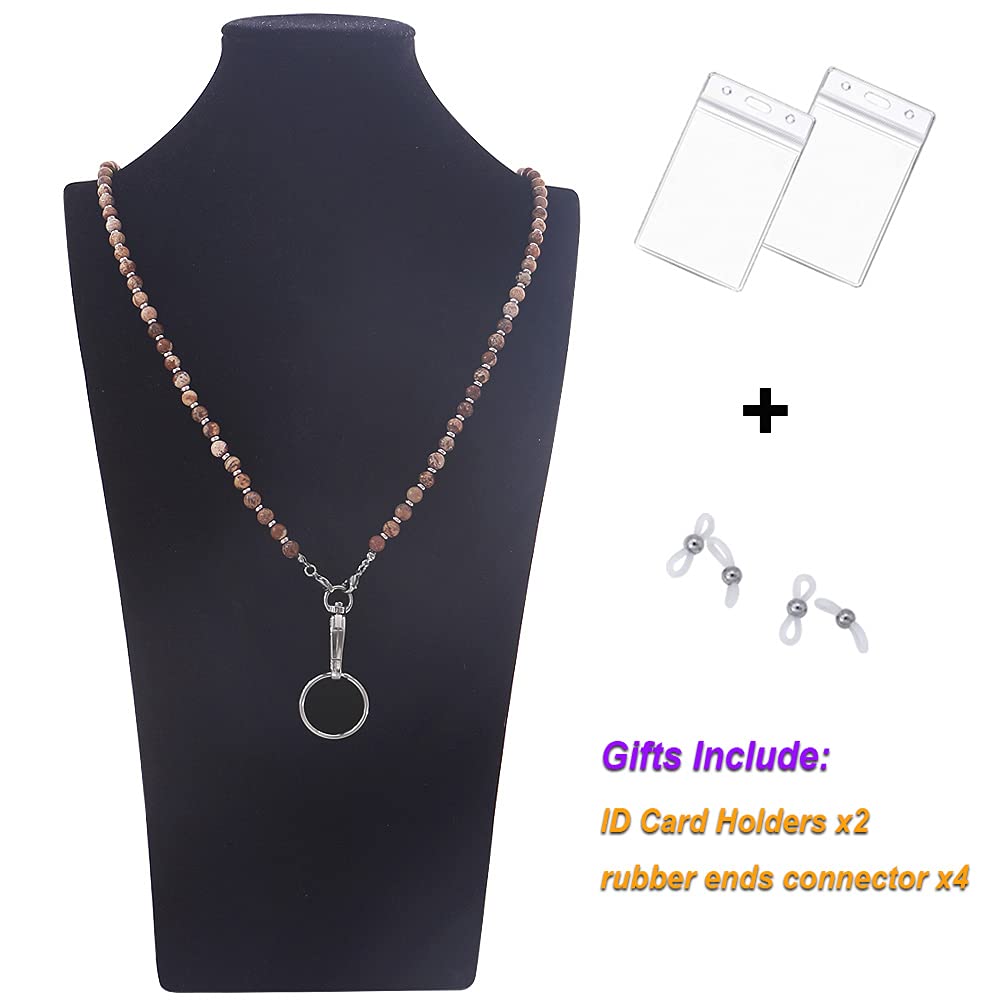 Beaded Lanyard for Women - ID Badge Holder & Keychain Necklace for Work & Travel