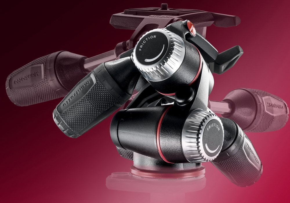 Manfrotto MHXPRO-3W X-PRO 3-Way Tripod Head with Retractable Levers & Friction Control | Includes 2 ZAYKiR Quick Release Plates | Perfect for Photography, Videography & Studio Work