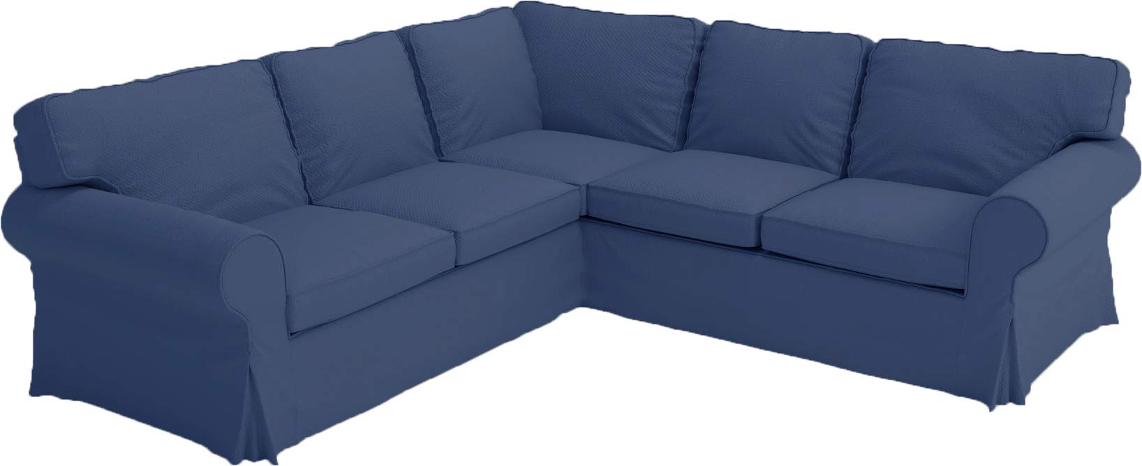 Custom-Made Thick Cotton IKEA Ektorp 2-Seater Sofa Cover Replacement Slipcover - Dark Blue | Perfect for IKEA Ektorp Corner & Sectional Sofas | Home Decor, Living Room Upgrade & Furniture Protection